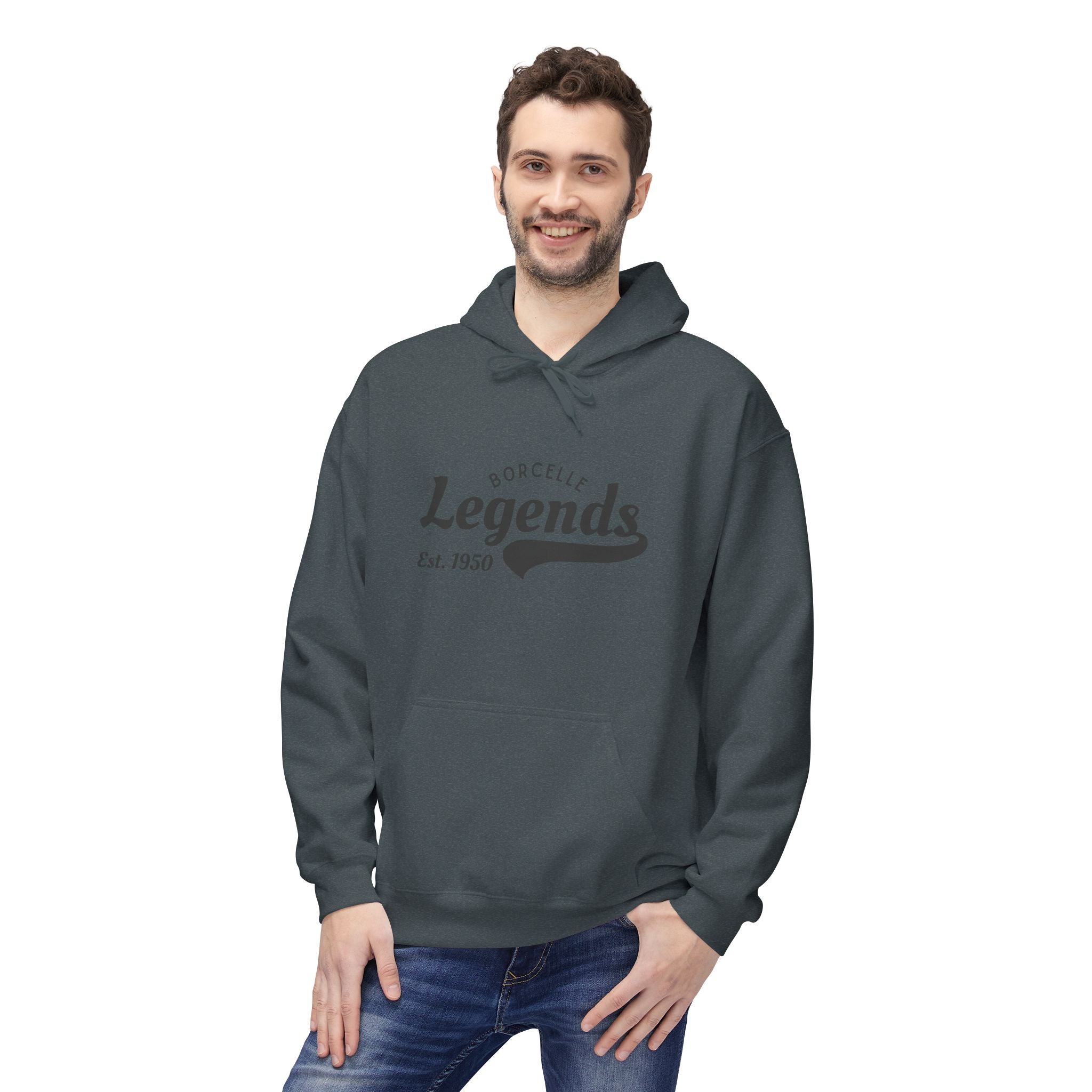 Retro Legends Fleece Hoodie, Cozy Unisex Sweatshirt, Perfect Gift for Sports Lovers, Casual Wear, Est. 1950