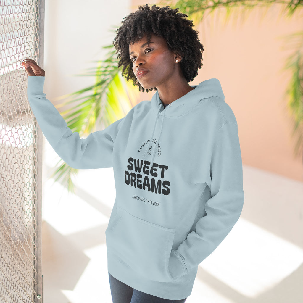 Cozy Sweet Dreams Hoodie, Fleece Pullover for Relaxation, Gift for Dreamers, Perfect for Sleepovers, Casual Wear