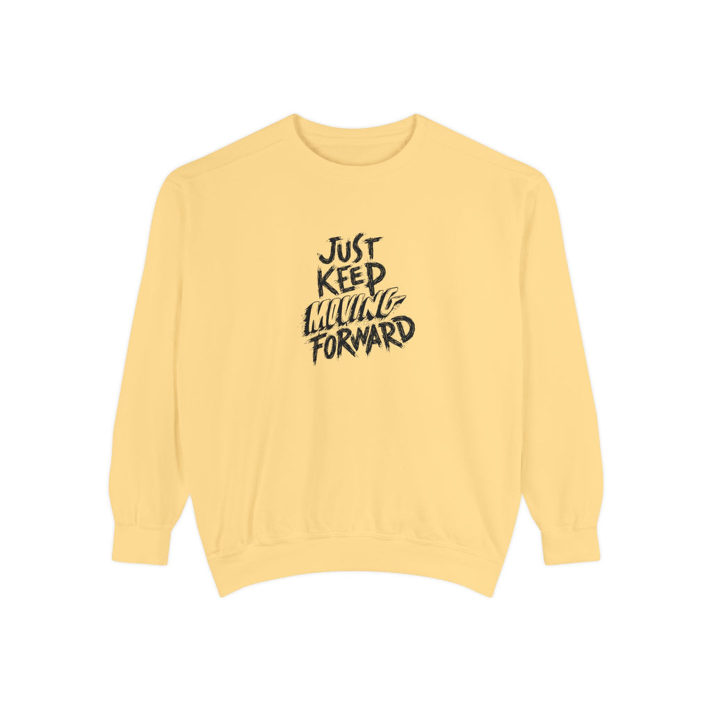 Motivational Sweatshirt - Just Keep Moving Forward, Unisex Garment-Dyed Crewneck, Cozy Gift, Inspirational Apparel, Perfect for Every [...]
