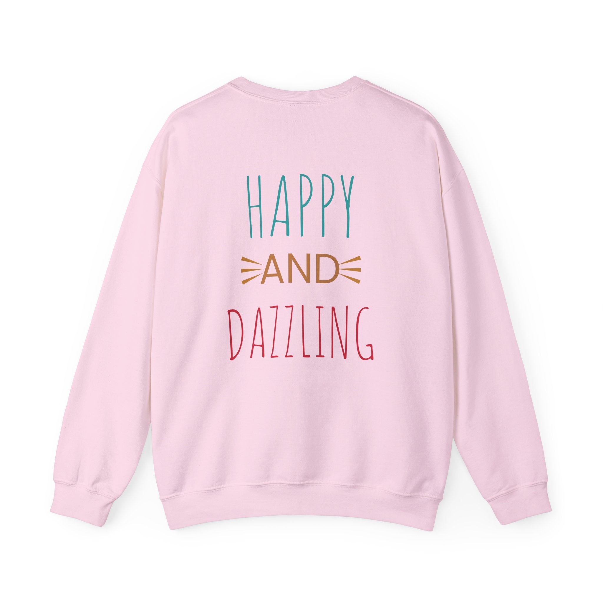 Happy and Dazzling Unisex Heavy Blend™ Crewneck Sweatshirt, Cozy Gift, Casual Wear, Everyday Comfort, Perfect for Birthdays or Celebrations