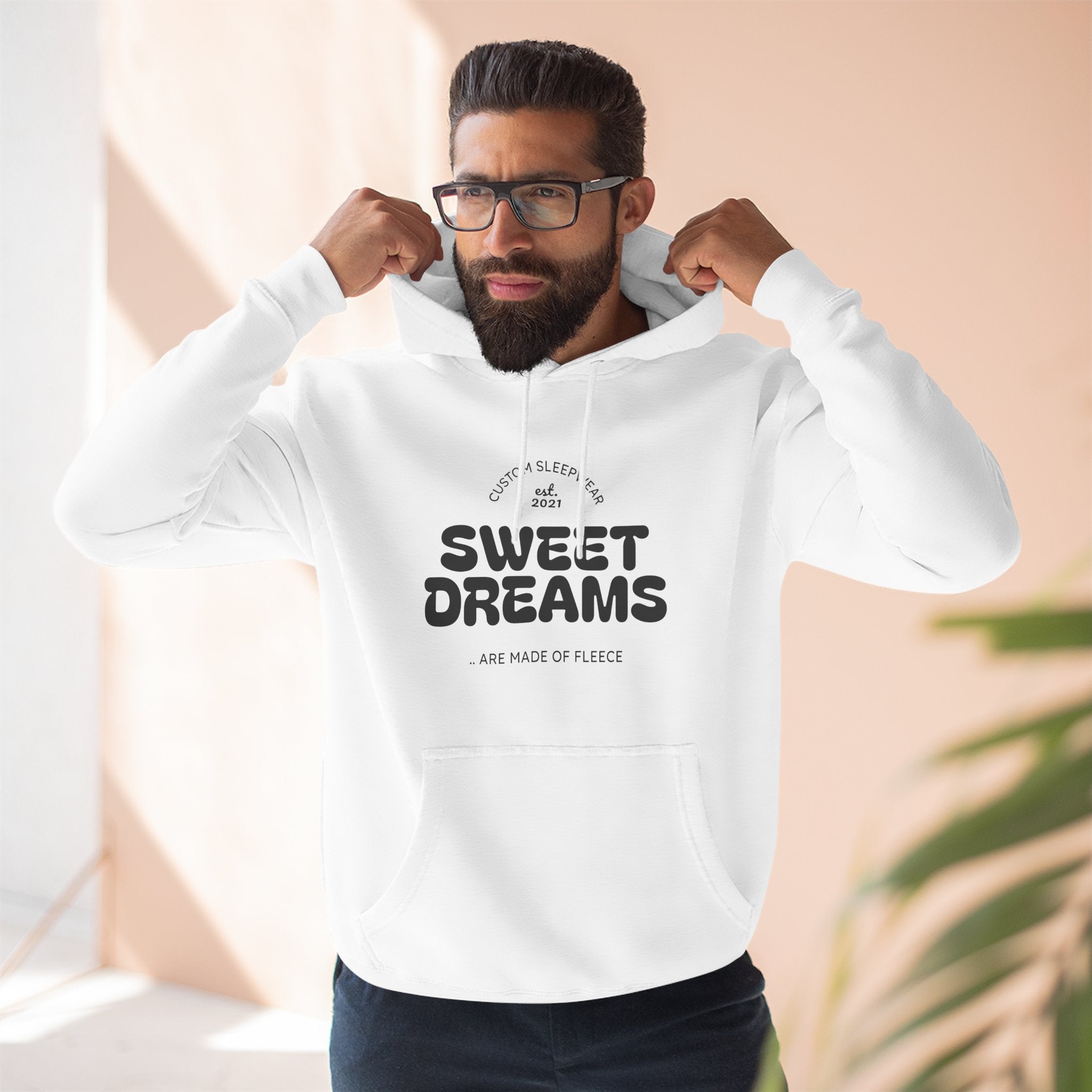 Cozy Sweet Dreams Hoodie, Fleece Pullover for Relaxation, Gift for Dreamers, Perfect for Sleepovers, Casual Wear