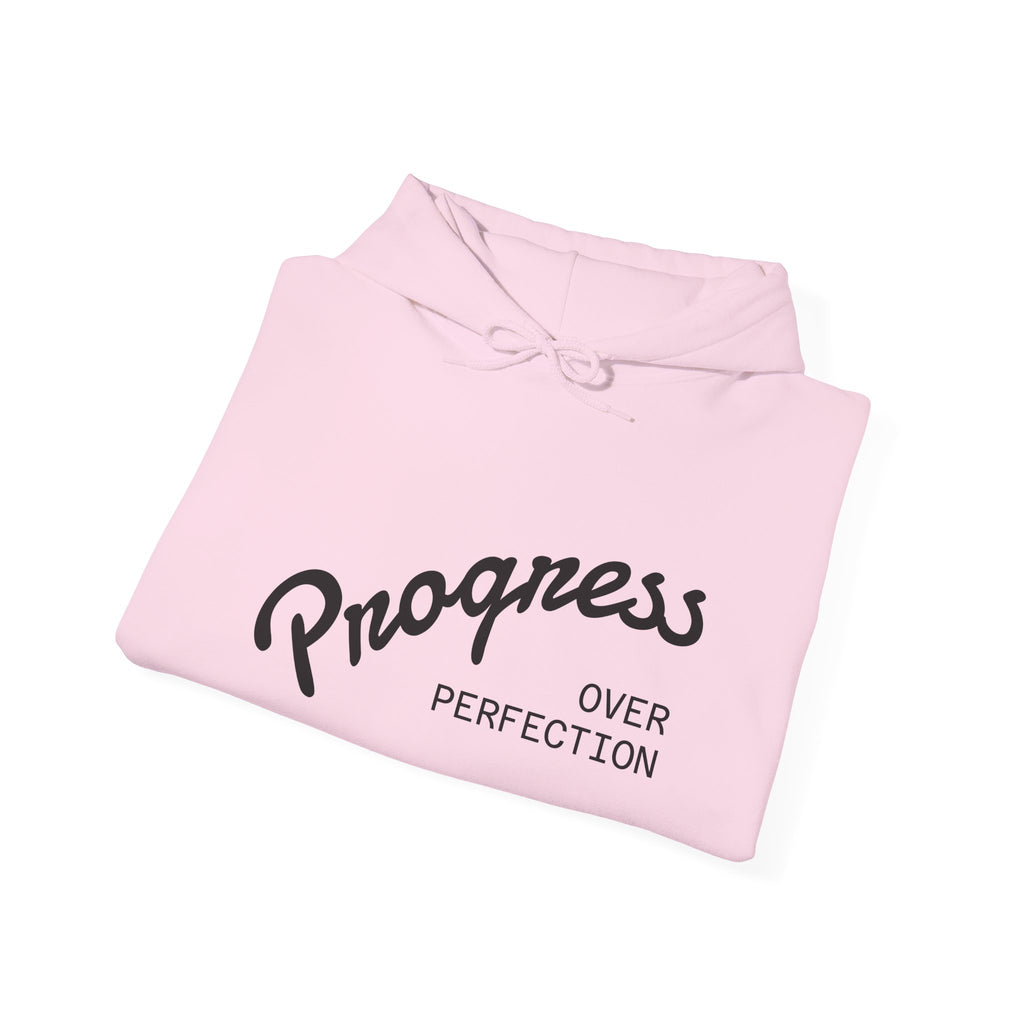 Progress Over Perfection Hoodie, Motivational Sweatshirt, Unisex Hooded Sweatshirt, Cozy Casual Wear, Gift for Her, Inspirational Apparel