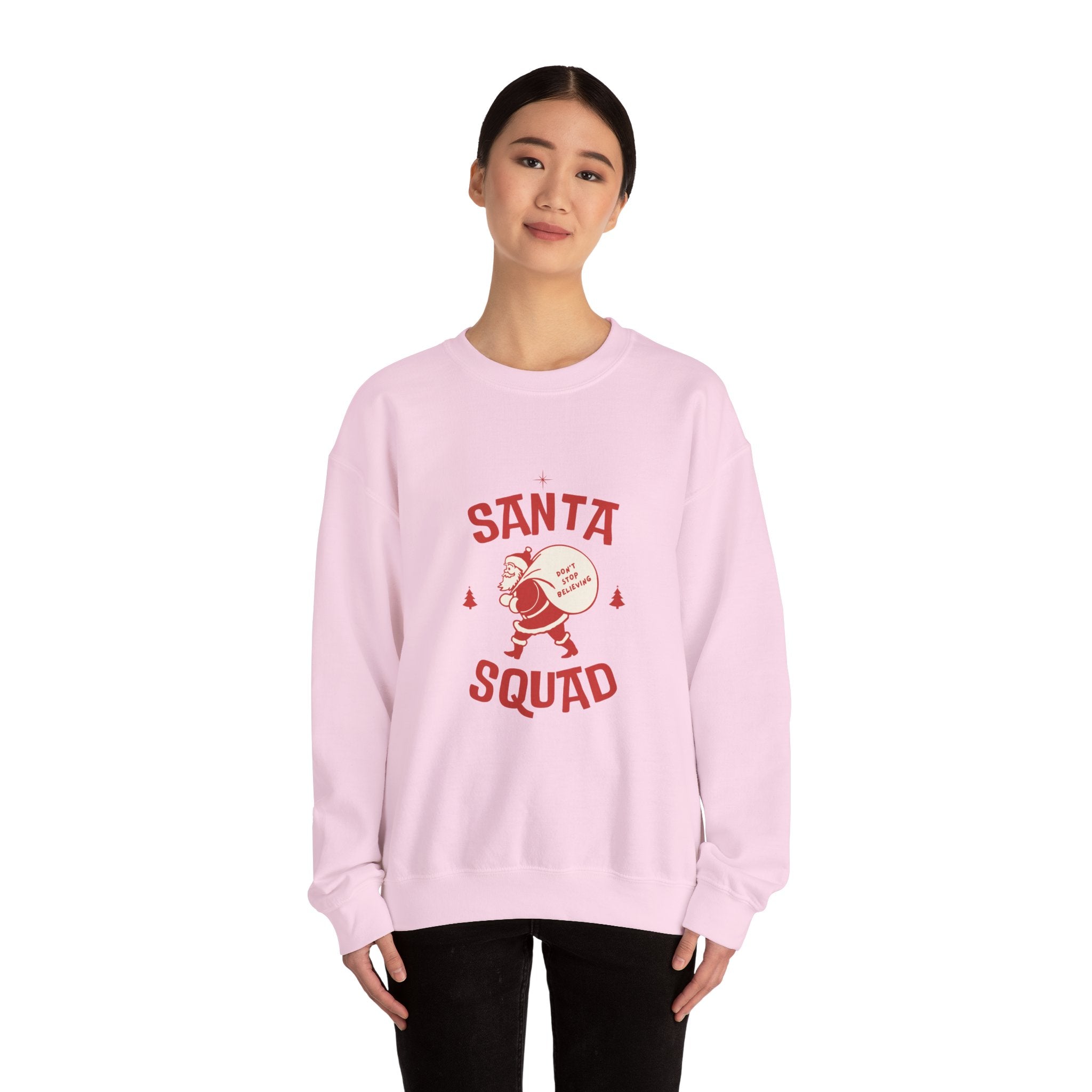 Santa Squad Crewneck Sweatshirt — Retro Santa Graphic Christmas Sweater
