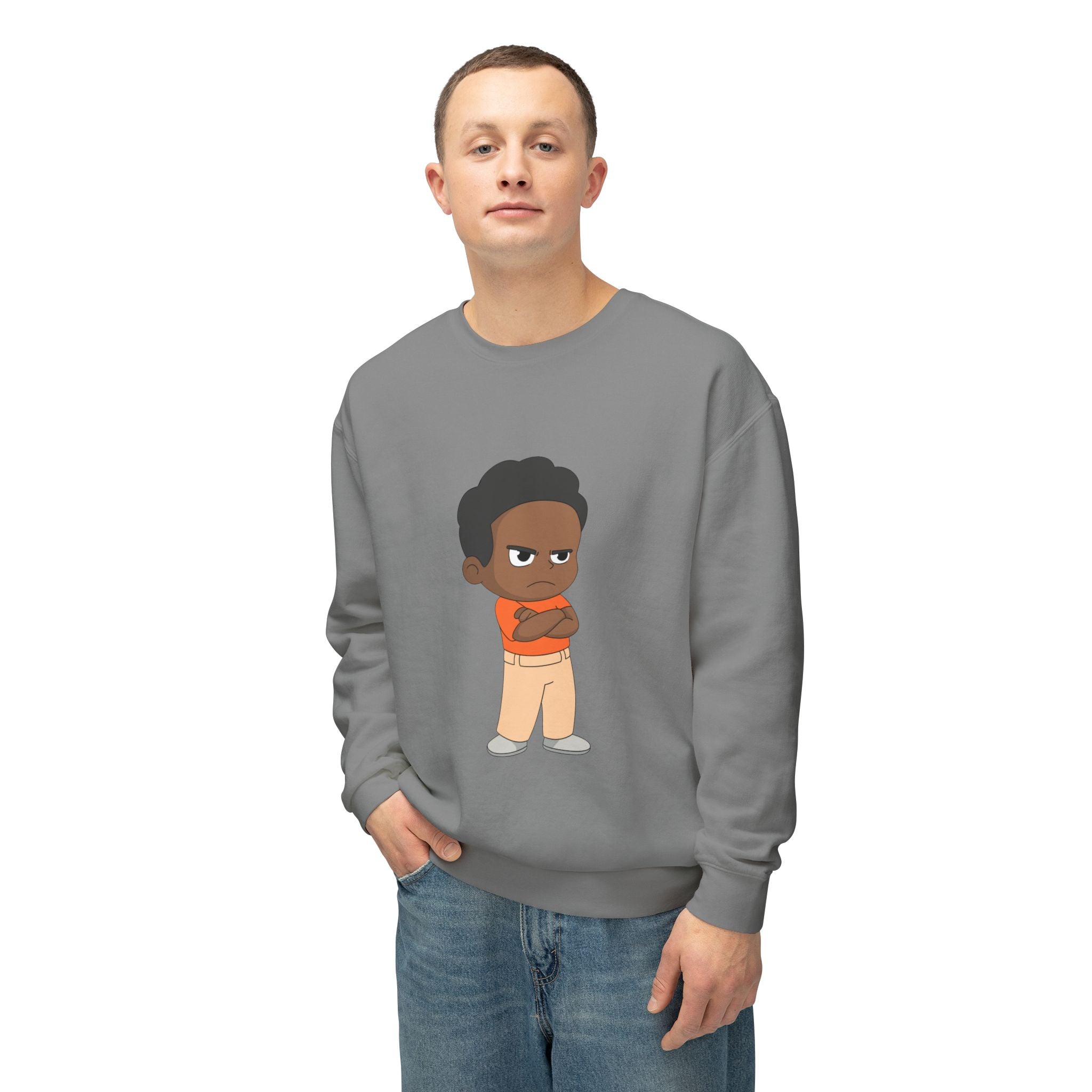 Playful Cartoon Crewneck Sweatshirt | Funny Lightweight Sweatshirt for Kids & Teens, Birthday Gift, Casualwear, Seasonal Comfort