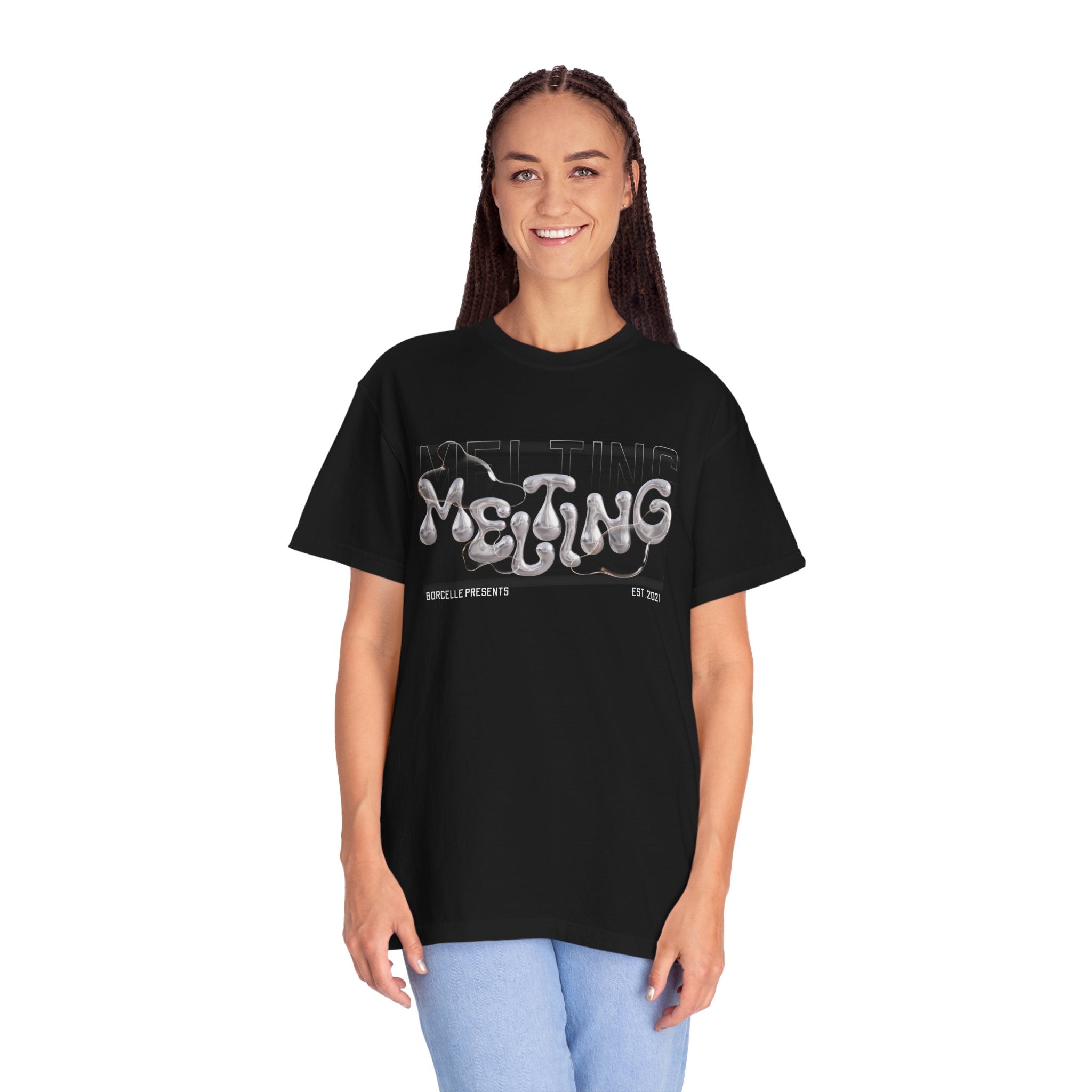 Melting Vibes Unisex Garment-Dyed T-shirt | Cool Graphic Tee for Art Lovers, Trendy Casual Wear, Unique Gift, Summer Style