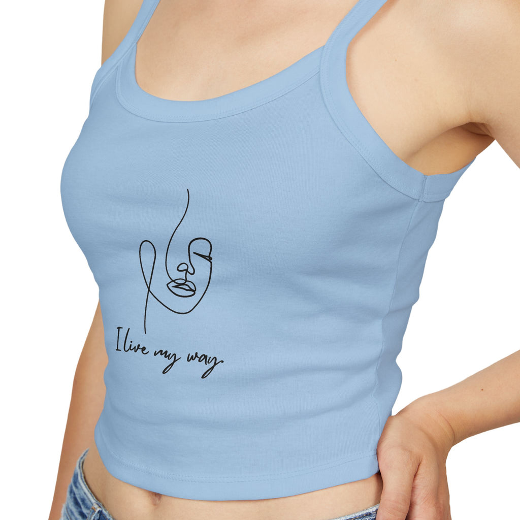 Women's Spaghetti Strap Tank Top, I Love My Way, Casual Summer Wear, Beach Outfit, Graphic Crop Top, Gift for Her