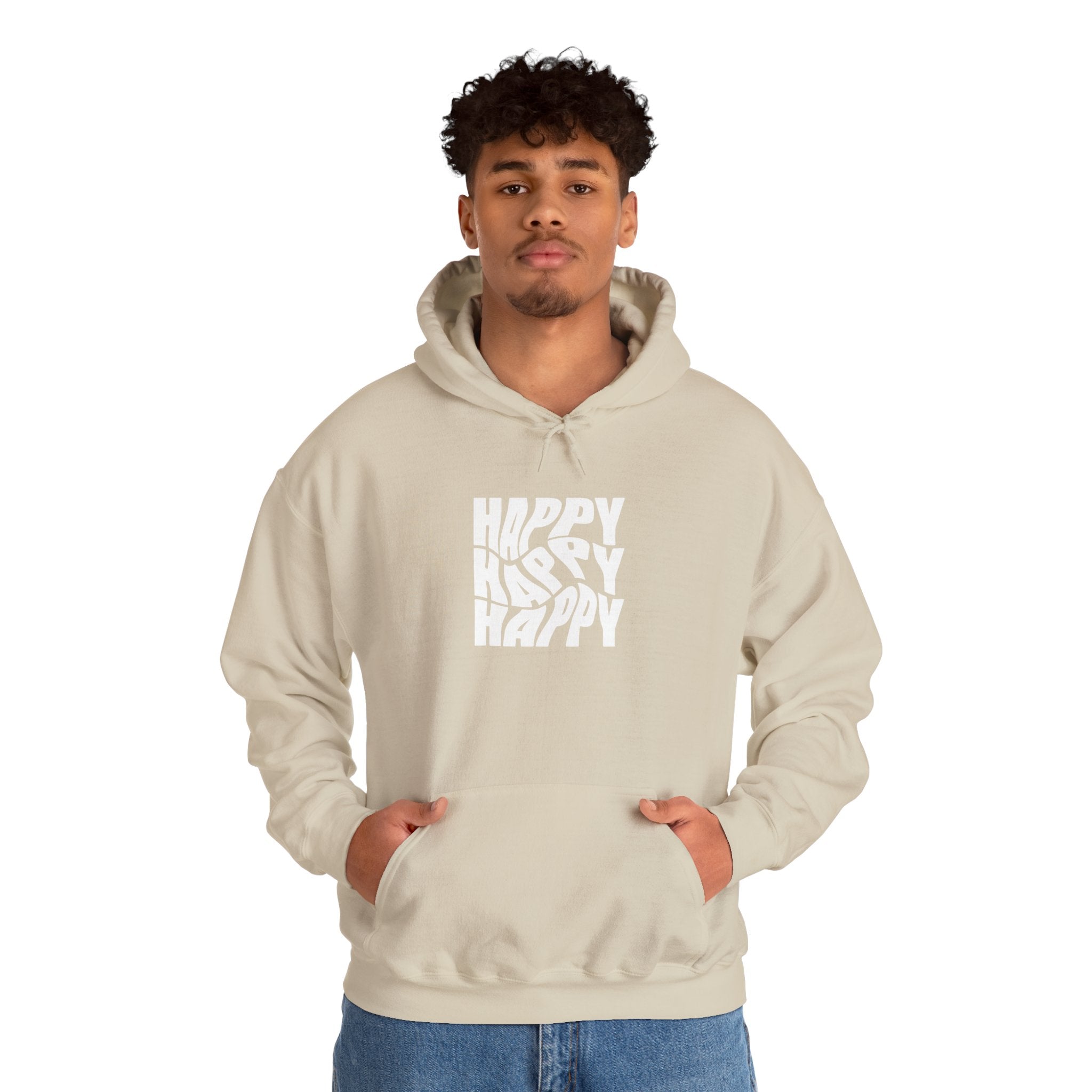 Happy Vibe Unisex Hoodie, Cozy Sweatshirt, Gift for Friends, Casual Wear, Birthday Gift, Everyday Comfort