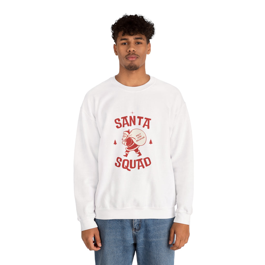Santa Squad Crewneck Sweatshirt — Retro Santa Graphic Christmas Sweater