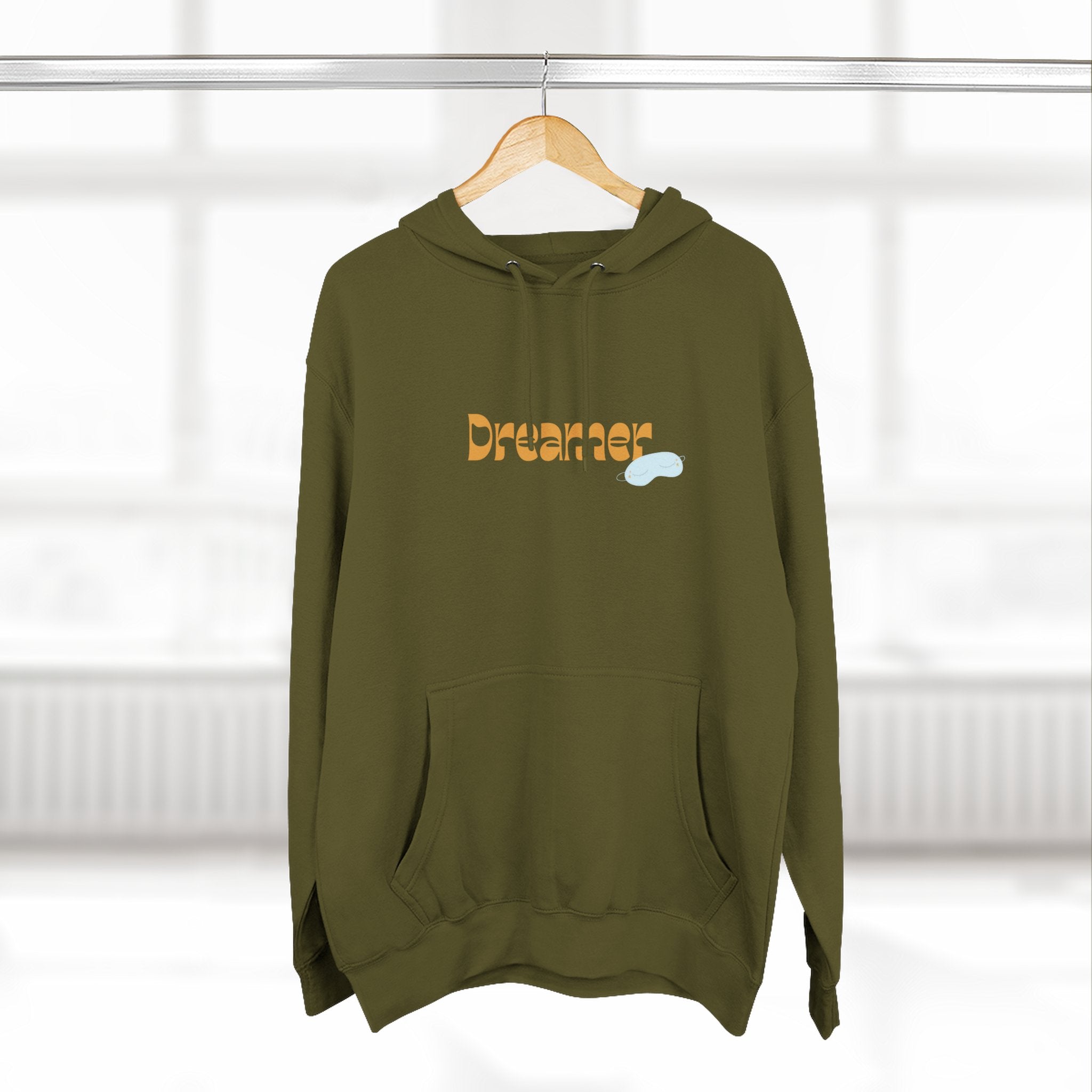 Dreamer Three-Panel Fleece Hoodie | Cozy Sweatshirt, Gift for Dreamers, Casual Wear, Inspirational Apparel, Everyday Comfort