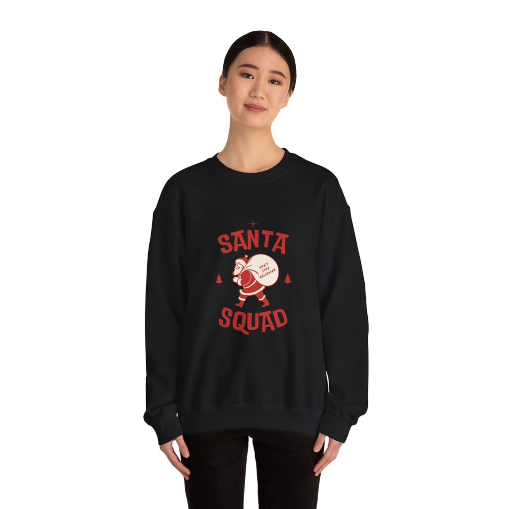 Santa Squad Crewneck Sweatshirt — Retro Santa Graphic Christmas Sweater