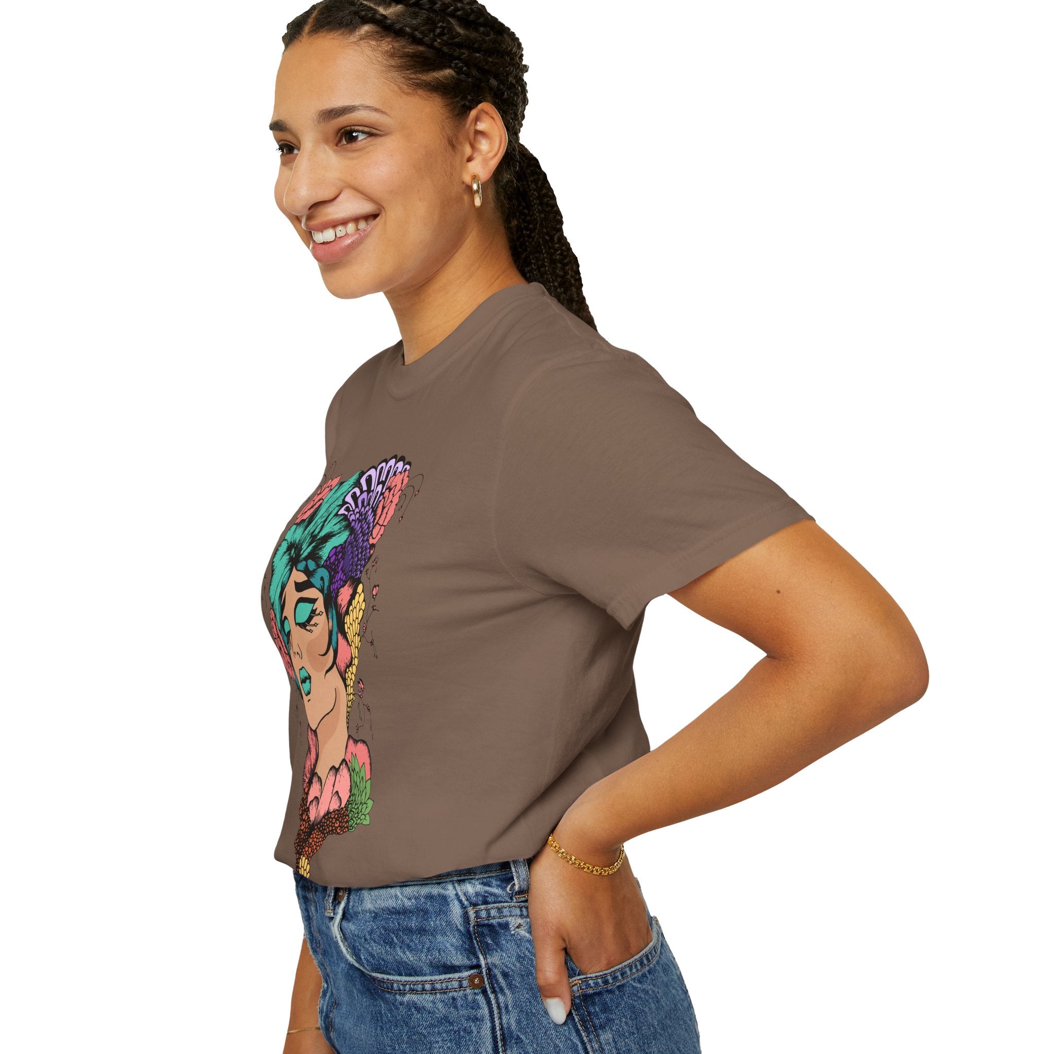 Floral Fantasy T-Shirt | Artistic Graphic Tee for Nature Lovers, Unique Gift, Casual Wear, Eco-Friendly Fashion