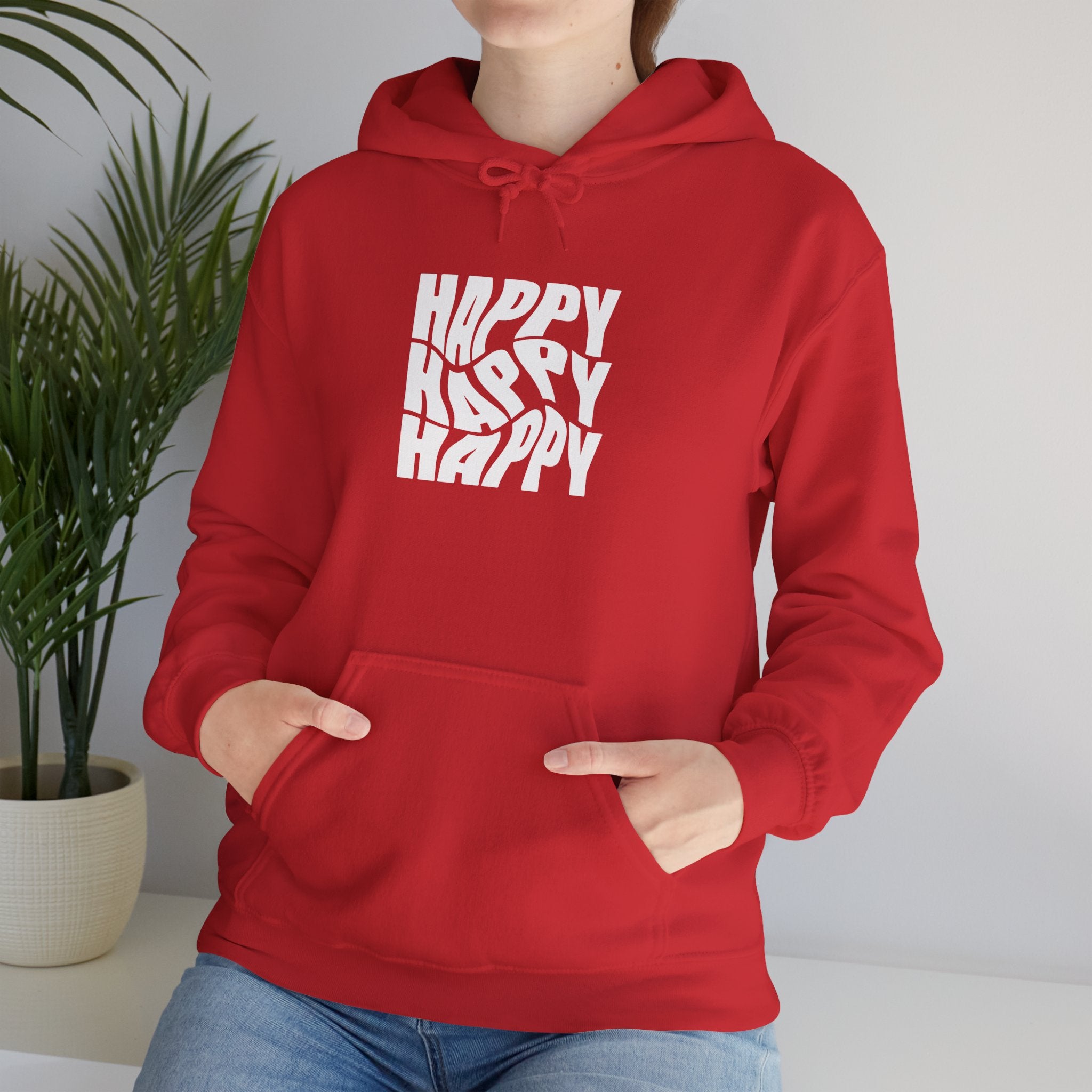 Happy Vibe Unisex Hoodie, Cozy Sweatshirt, Gift for Friends, Casual Wear, Birthday Gift, Everyday Comfort