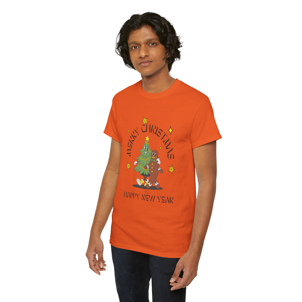Christmas Gingerbread Tree Tee - "Merry Christmas, Happy New Year" Holiday Shirt