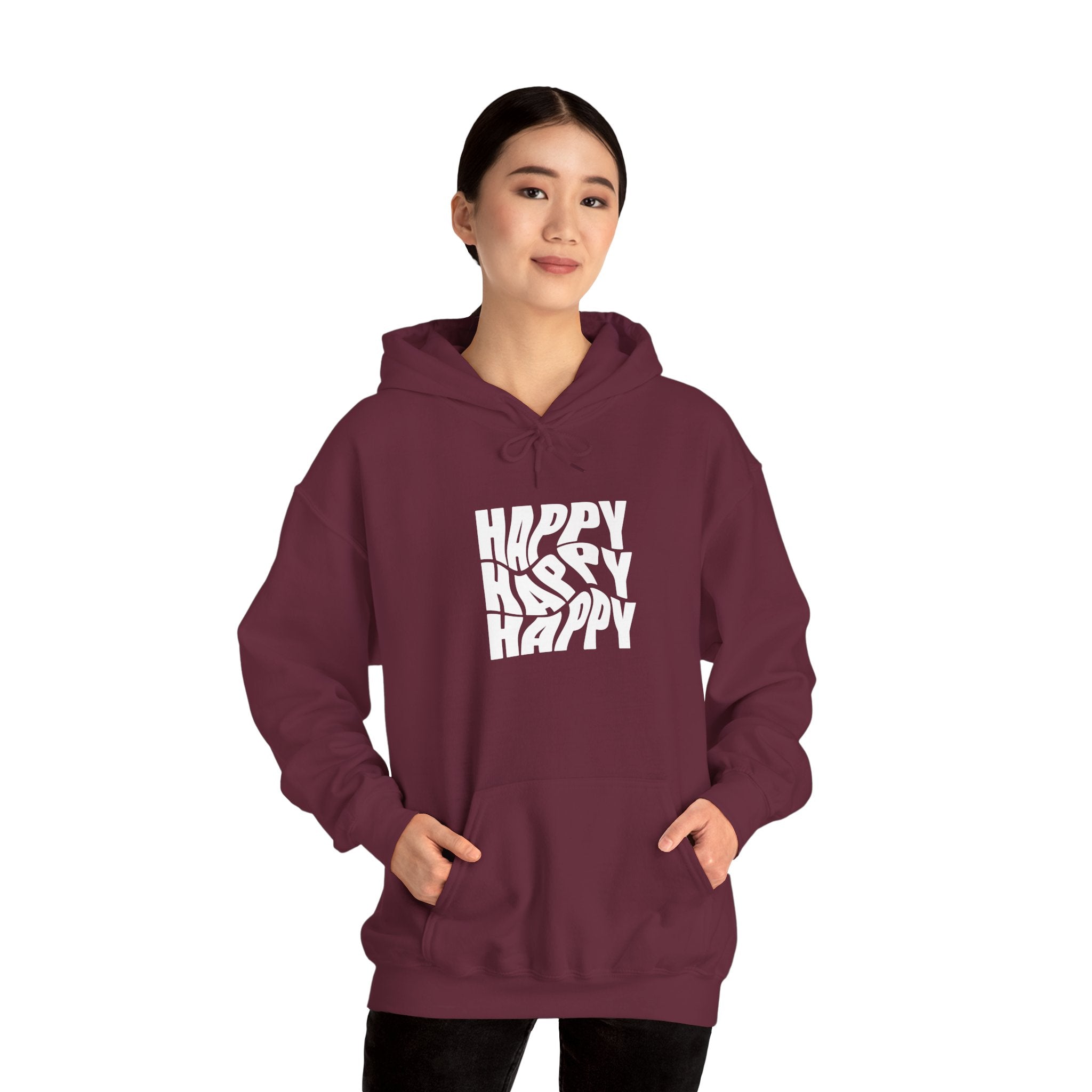 Happy Vibe Unisex Hoodie, Cozy Sweatshirt, Gift for Friends, Casual Wear, Birthday Gift, Everyday Comfort
