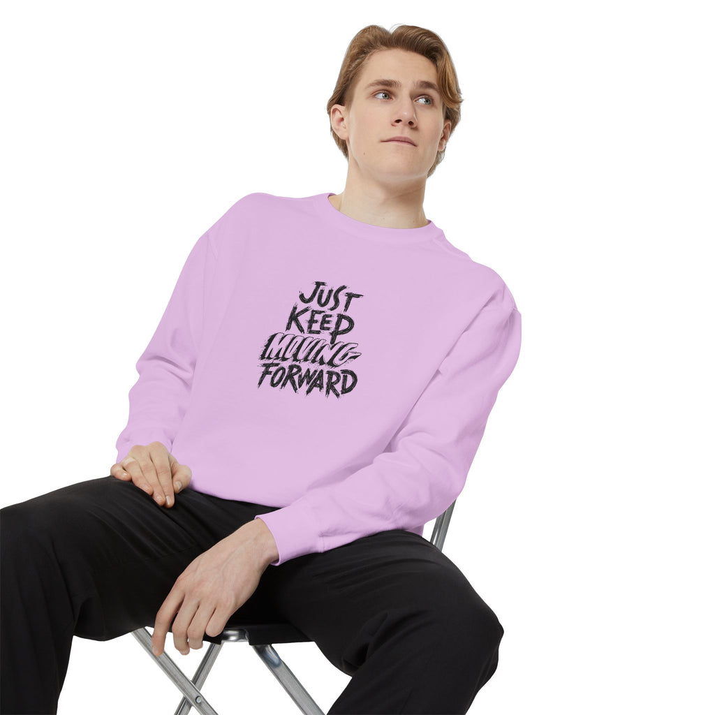 Motivational Sweatshirt - Just Keep Moving Forward, Unisex Garment-Dyed Crewneck, Cozy Gift, Inspirational Apparel, Perfect for Every [...]