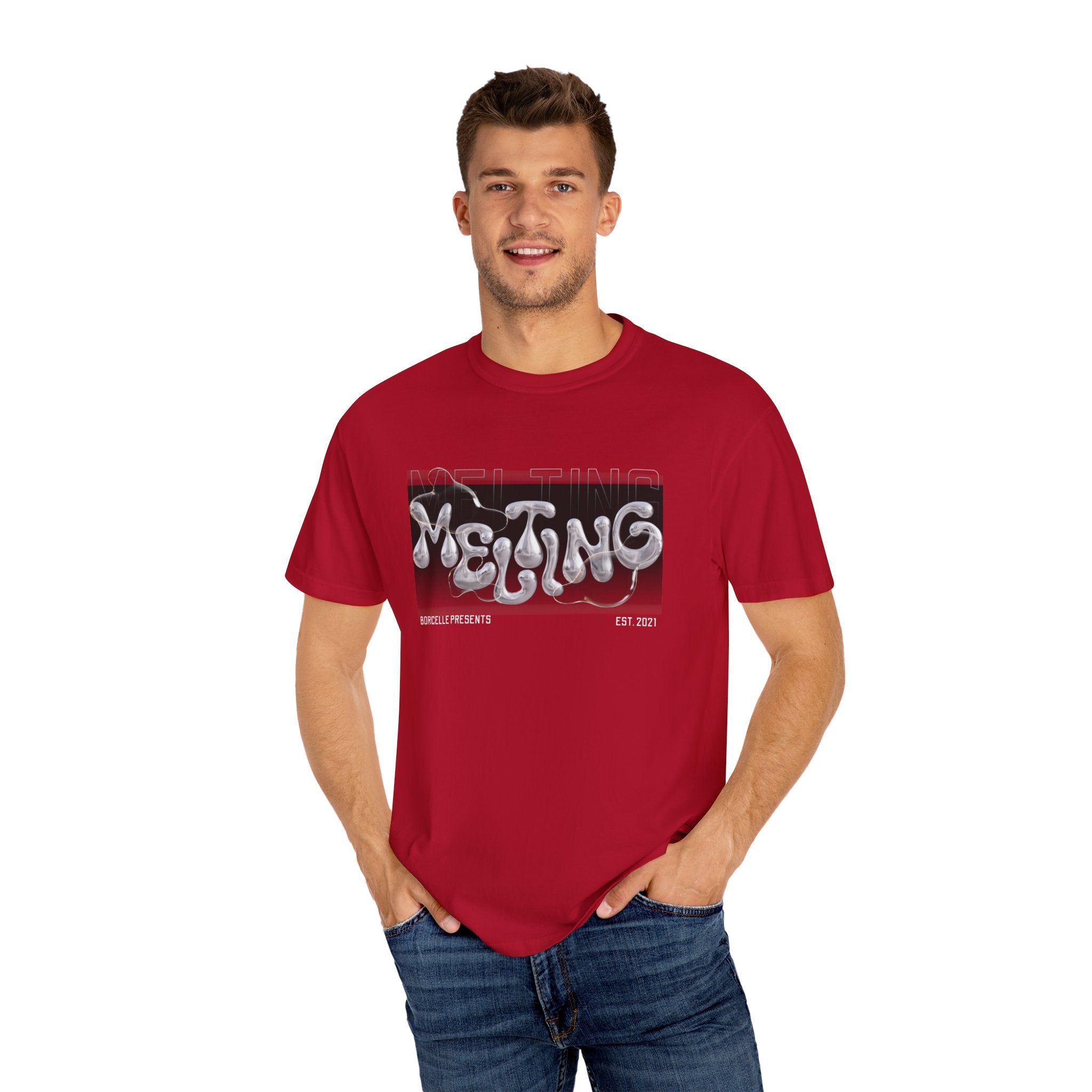 Melting Vibes Unisex Garment-Dyed T-shirt | Cool Graphic Tee for Art Lovers, Trendy Casual Wear, Unique Gift, Summer Style
