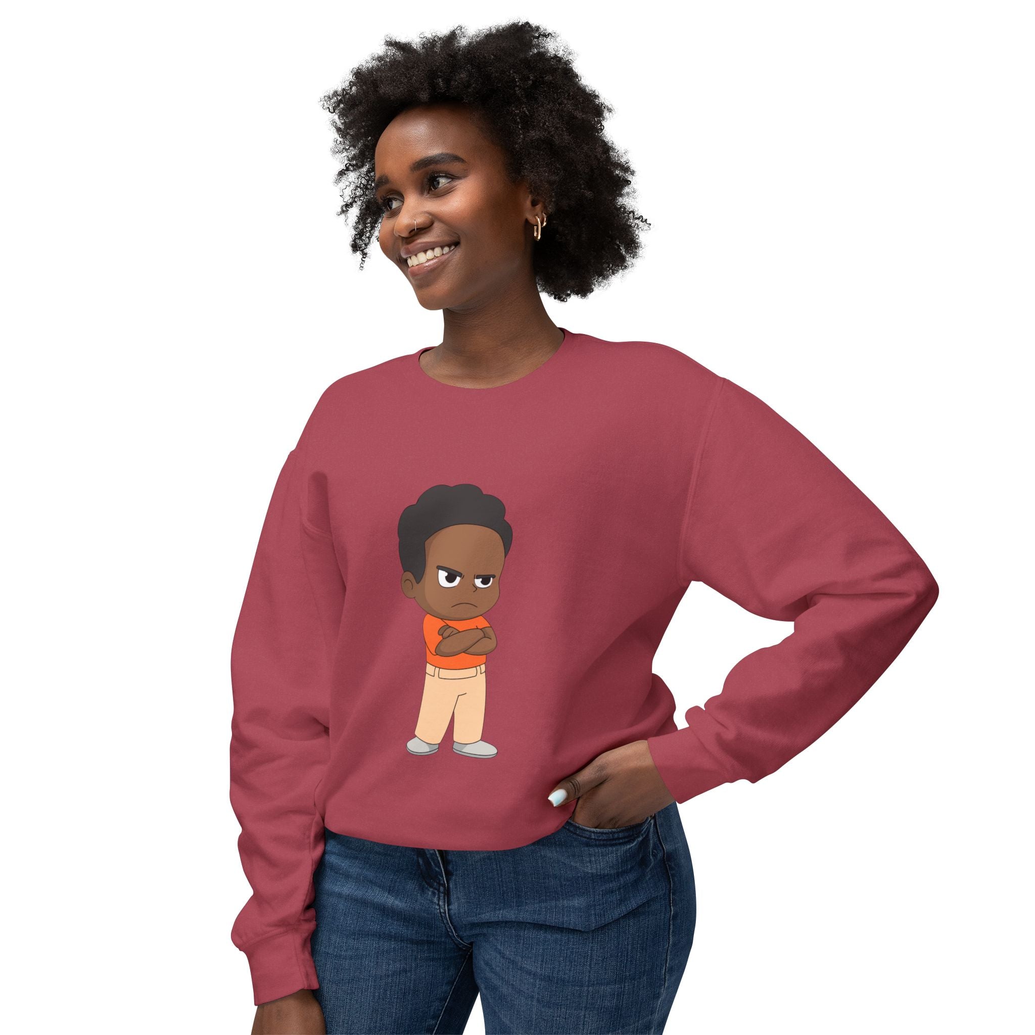 Playful Cartoon Crewneck Sweatshirt | Funny Lightweight Sweatshirt for Kids & Teens, Birthday Gift, Casualwear, Seasonal Comfort