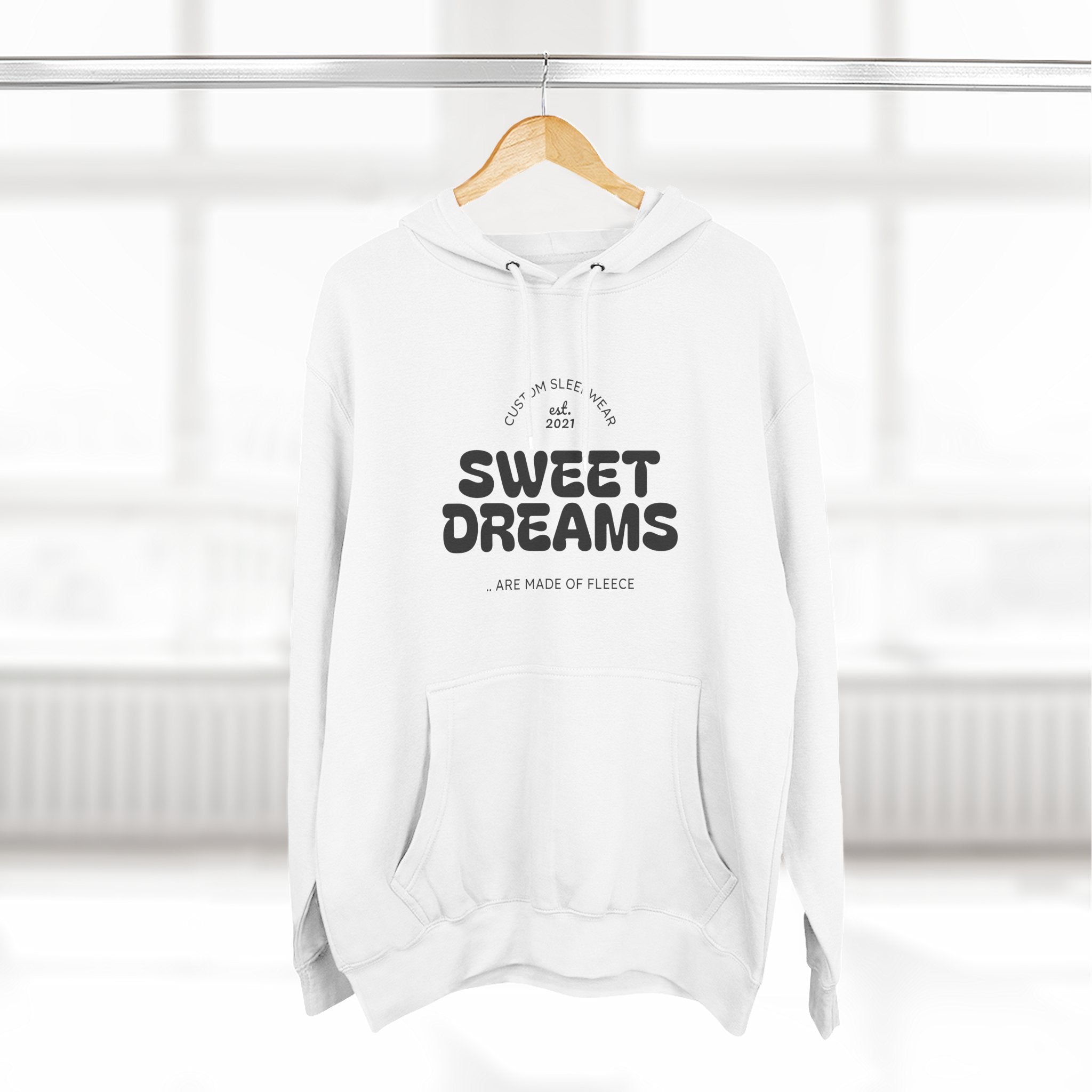 Cozy Sweet Dreams Hoodie, Fleece Pullover for Relaxation, Gift for Dreamers, Perfect for Sleepovers, Casual Wear