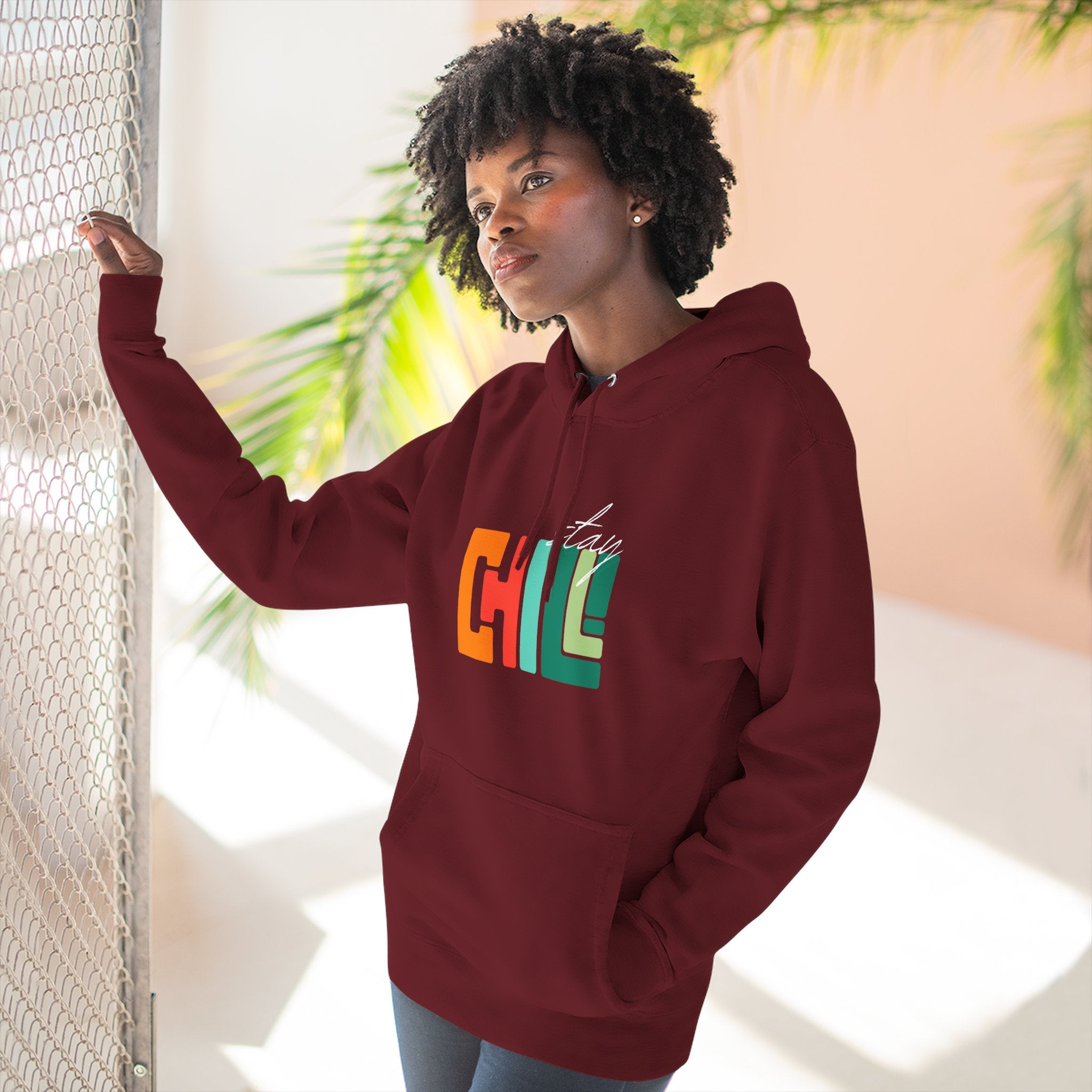 Chill Vibes Three-Panel Fleece Hoodie | Cozy Sweatshirt for Relaxation, Perfect for Gifts, Fashion, and Casual Wear