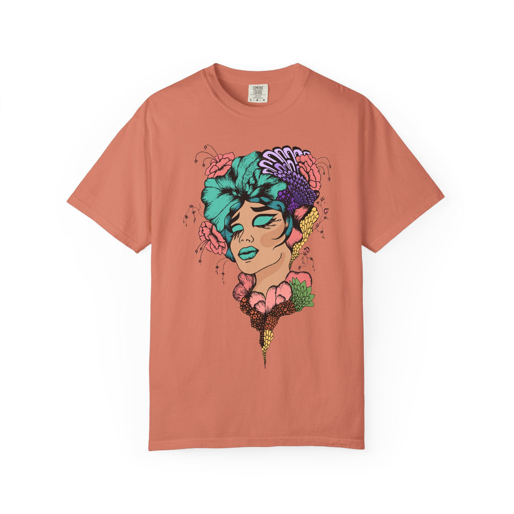 Floral Fantasy T-Shirt | Artistic Graphic Tee for Nature Lovers, Unique Gift, Casual Wear, Eco-Friendly Fashion