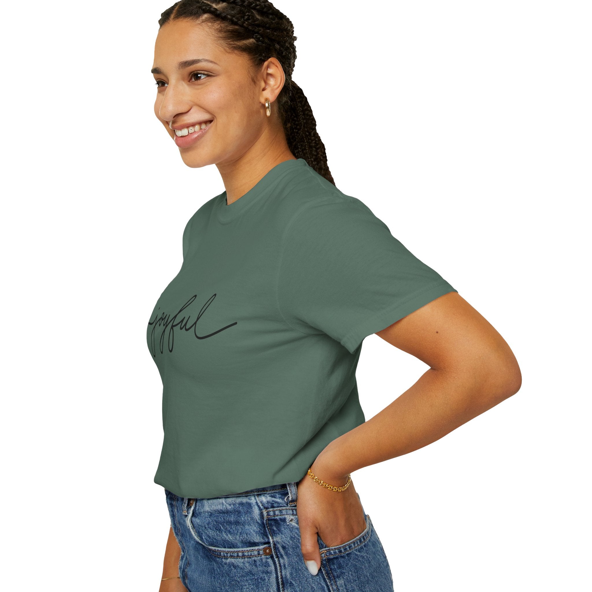 Joyful Unisex Garment-Dyed T-Shirt, Positive Vibes Shirt, Casual Everyday Tee, Gift for Friends, Birthday Celebration Top