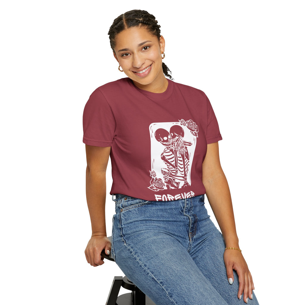 Forever Friends Skeleton T-shirt, Casual Unisex Tee, Halloween Style, Comfortable Wear, Gift for Friends