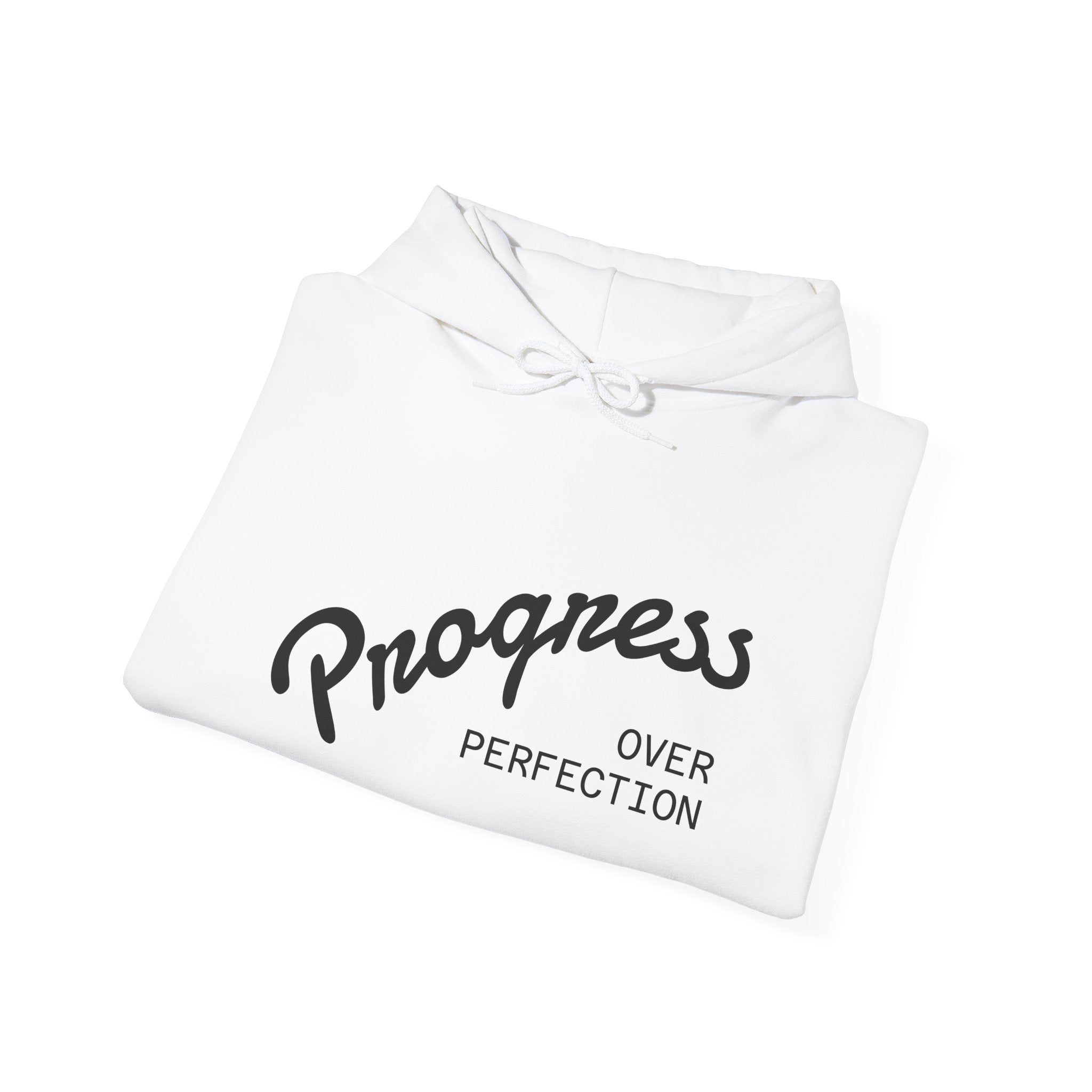 Progress Over Perfection Hoodie, Motivational Sweatshirt, Unisex Hooded Sweatshirt, Cozy Casual Wear, Gift for Her, Inspirational Apparel