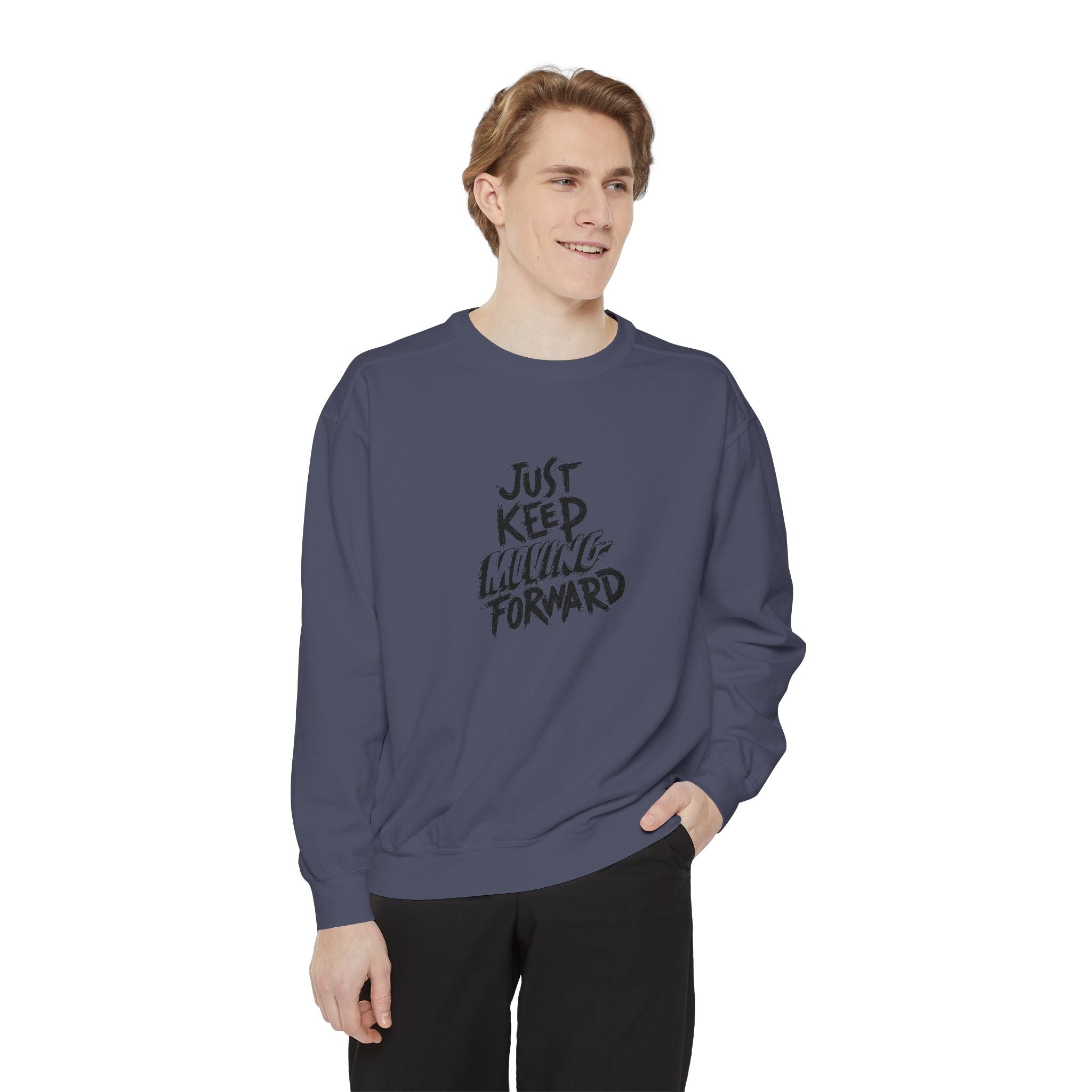 Motivational Sweatshirt - Just Keep Moving Forward, Unisex Garment-Dyed Crewneck, Cozy Gift, Inspirational Apparel, Perfect for Every [...]