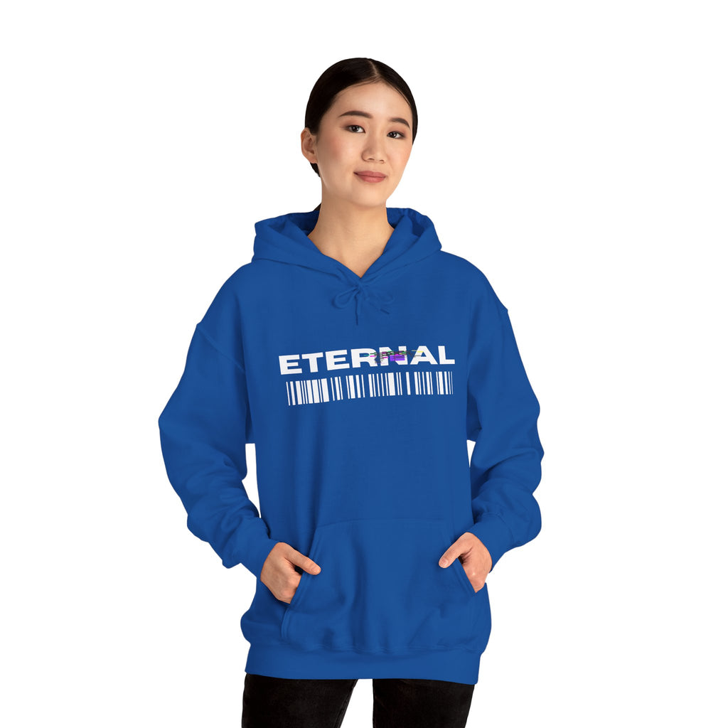 Eternal Barcode Hoodie — Black Graphic Pullover