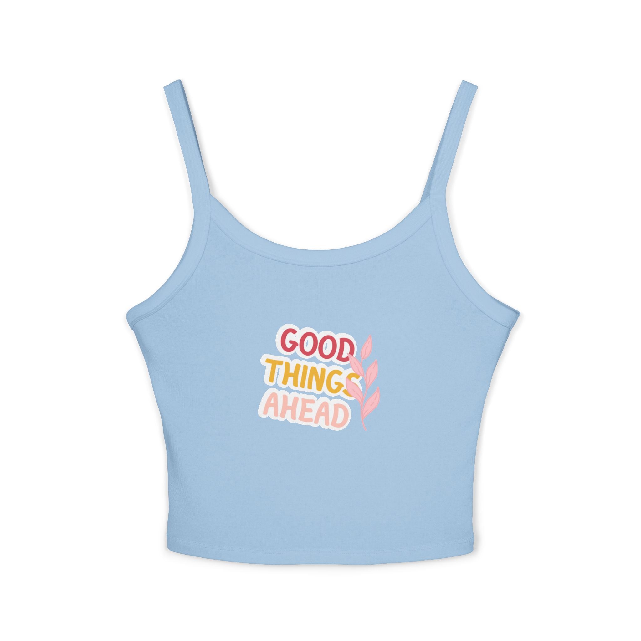 Optimistic Women's Spaghetti Strap Tank Top, Casual Summer Top, Inspirational Sleeveless Shirt, Gift for Her, Trendy Layering Piece