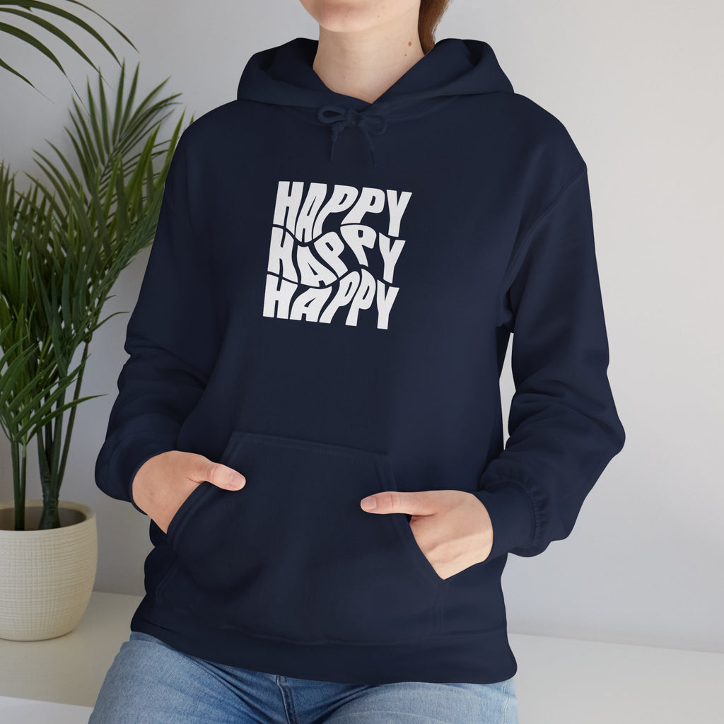 Happy Vibe Unisex Hoodie, Cozy Sweatshirt, Gift for Friends, Casual Wear, Birthday Gift, Everyday Comfort