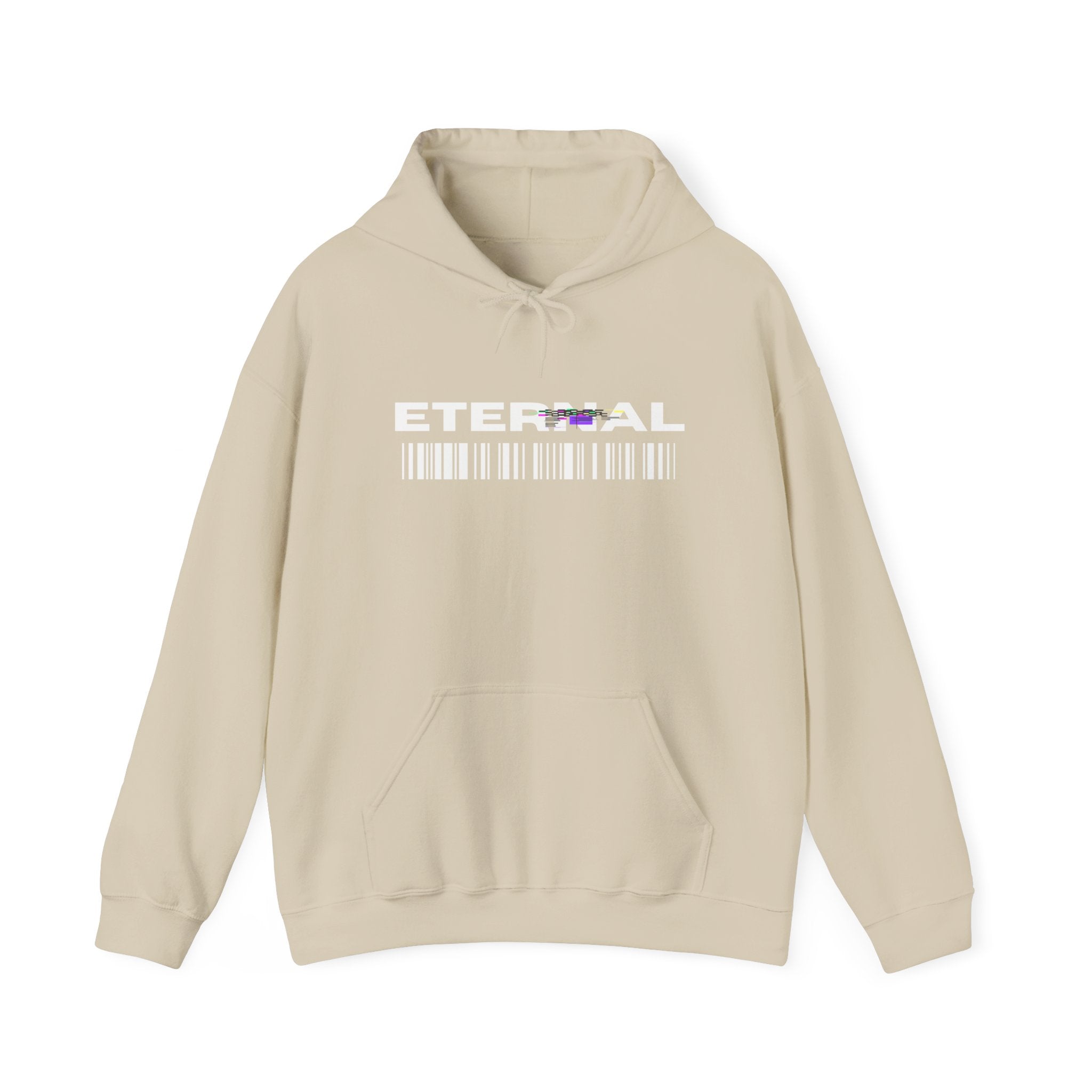 Eternal Barcode Hoodie — Black Graphic Pullover
