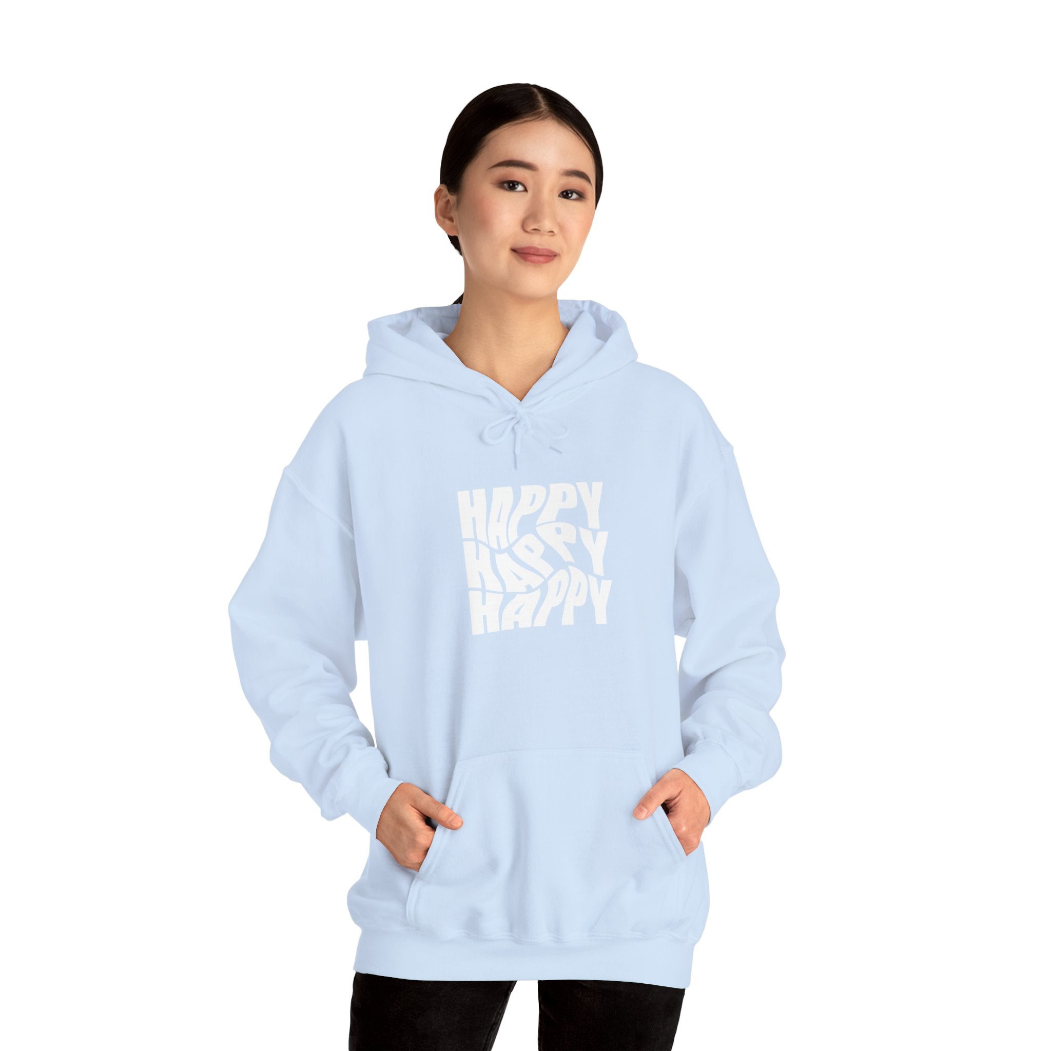 Happy Vibe Unisex Hoodie, Cozy Sweatshirt, Gift for Friends, Casual Wear, Birthday Gift, Everyday Comfort