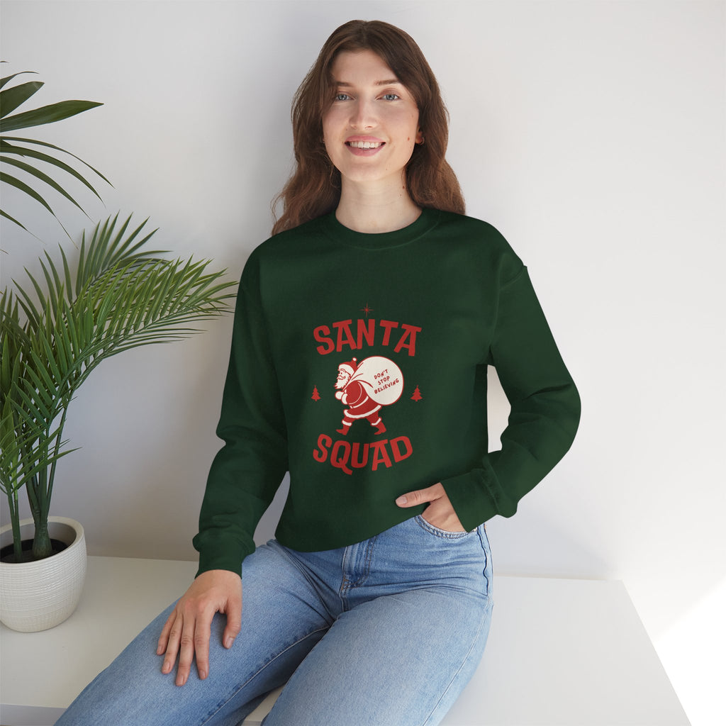 Santa Squad Crewneck Sweatshirt — Retro Santa Graphic Christmas Sweater