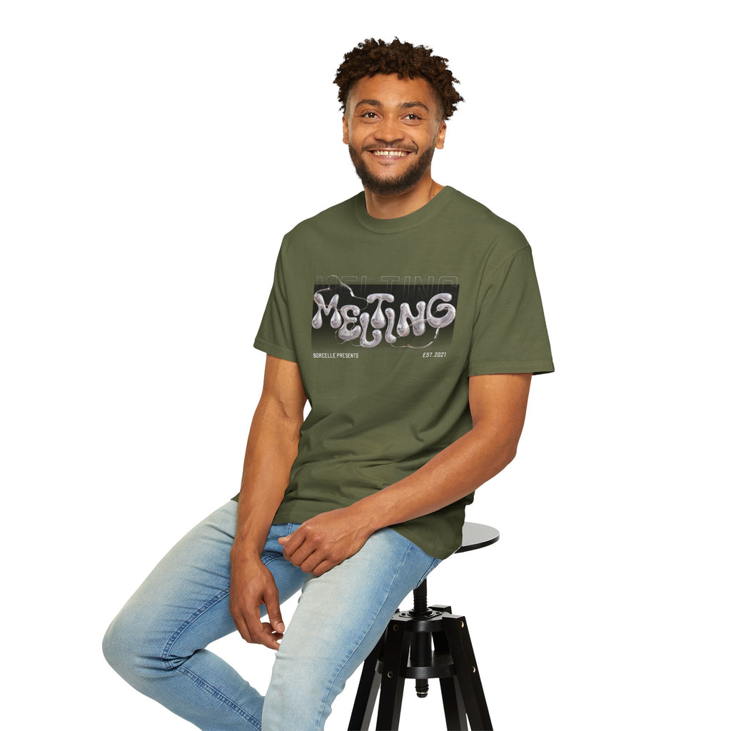 Melting Vibes Unisex Garment-Dyed T-shirt | Cool Graphic Tee for Art Lovers, Trendy Casual Wear, Unique Gift, Summer Style