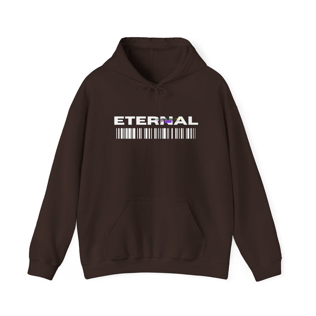 Eternal Barcode Hoodie — Black Graphic Pullover