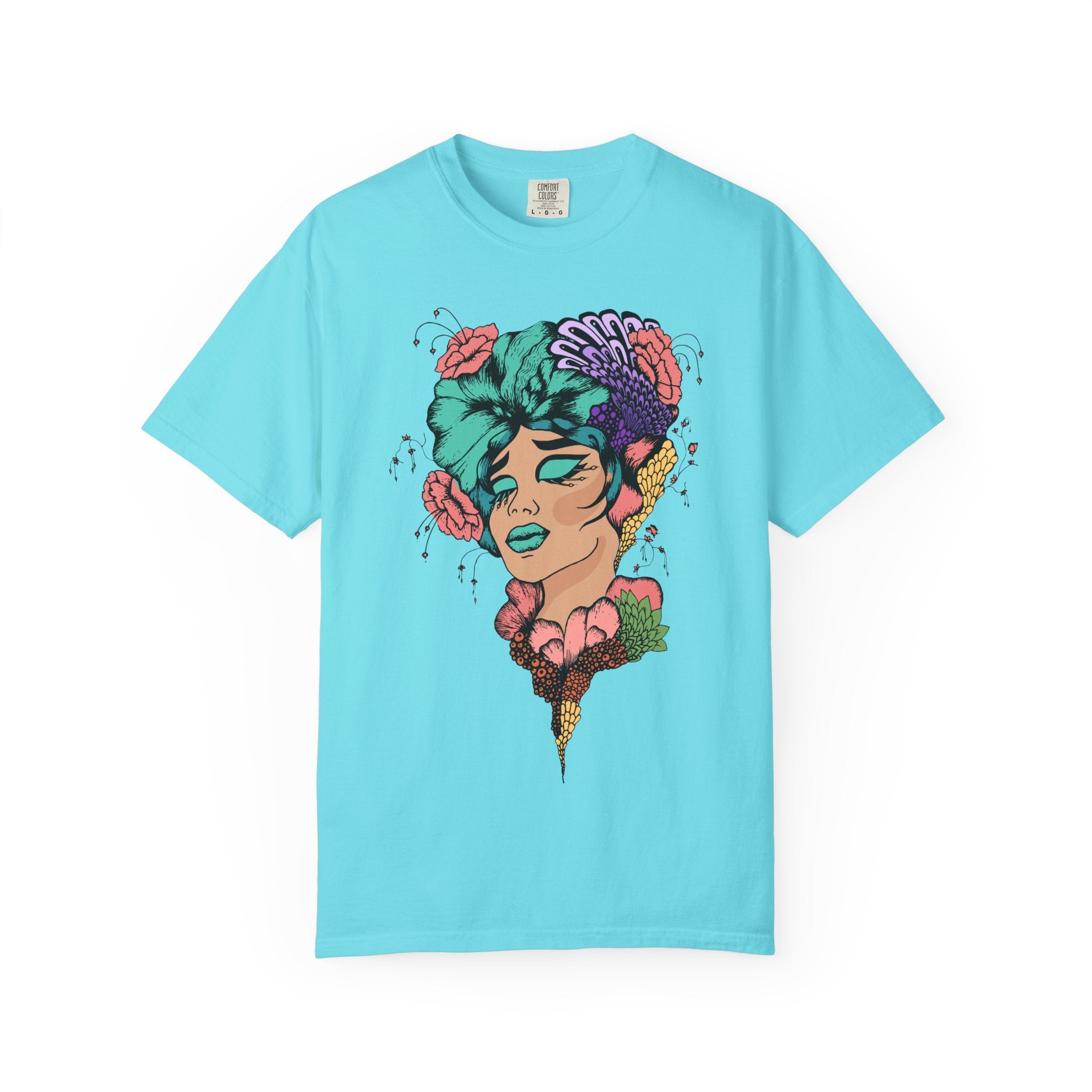 Floral Fantasy T-Shirt | Artistic Graphic Tee for Nature Lovers, Unique Gift, Casual Wear, Eco-Friendly Fashion