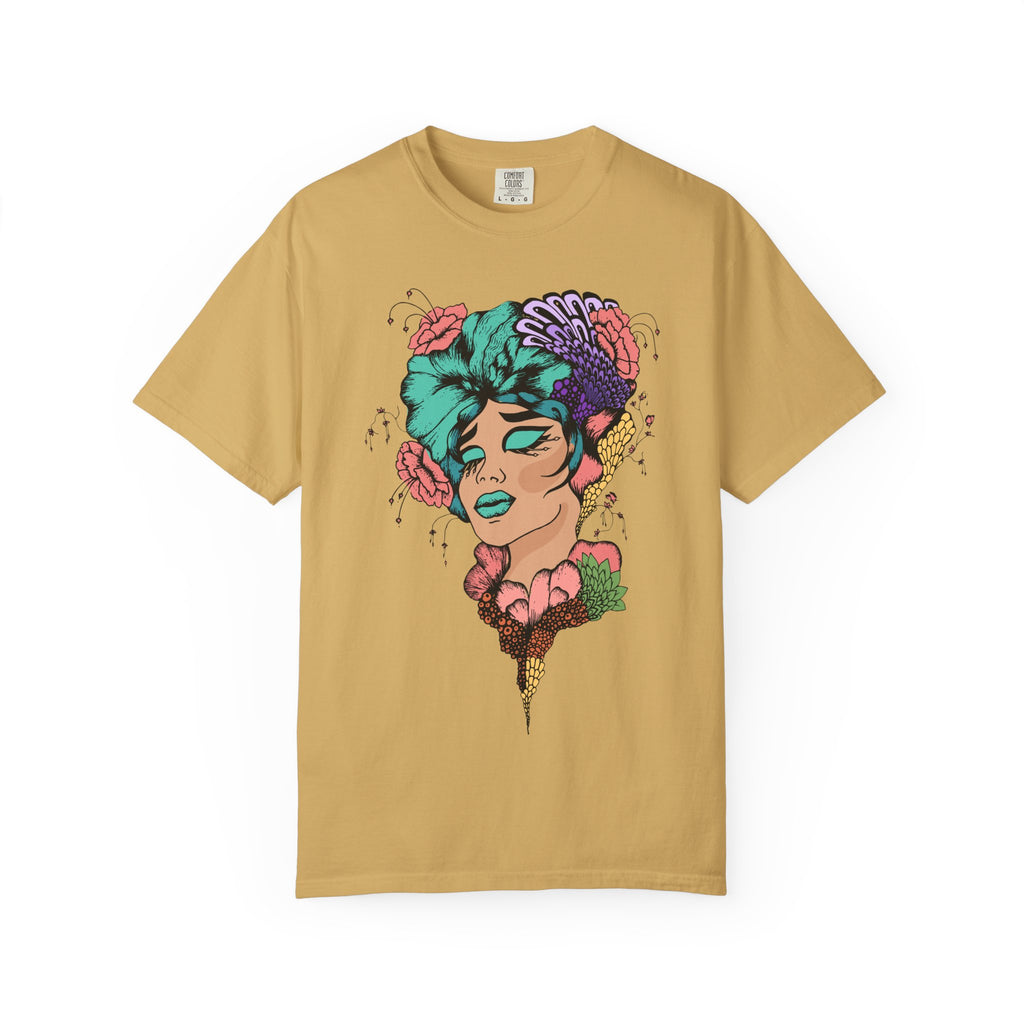 Floral Fantasy T-Shirt | Artistic Graphic Tee for Nature Lovers, Unique Gift, Casual Wear, Eco-Friendly Fashion