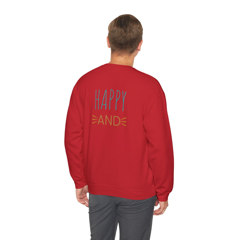 Happy and Dazzling Unisex Heavy Blend™ Crewneck Sweatshirt, Cozy Gift, Casual Wear, Everyday Comfort, Perfect for Birthdays or Celebrations