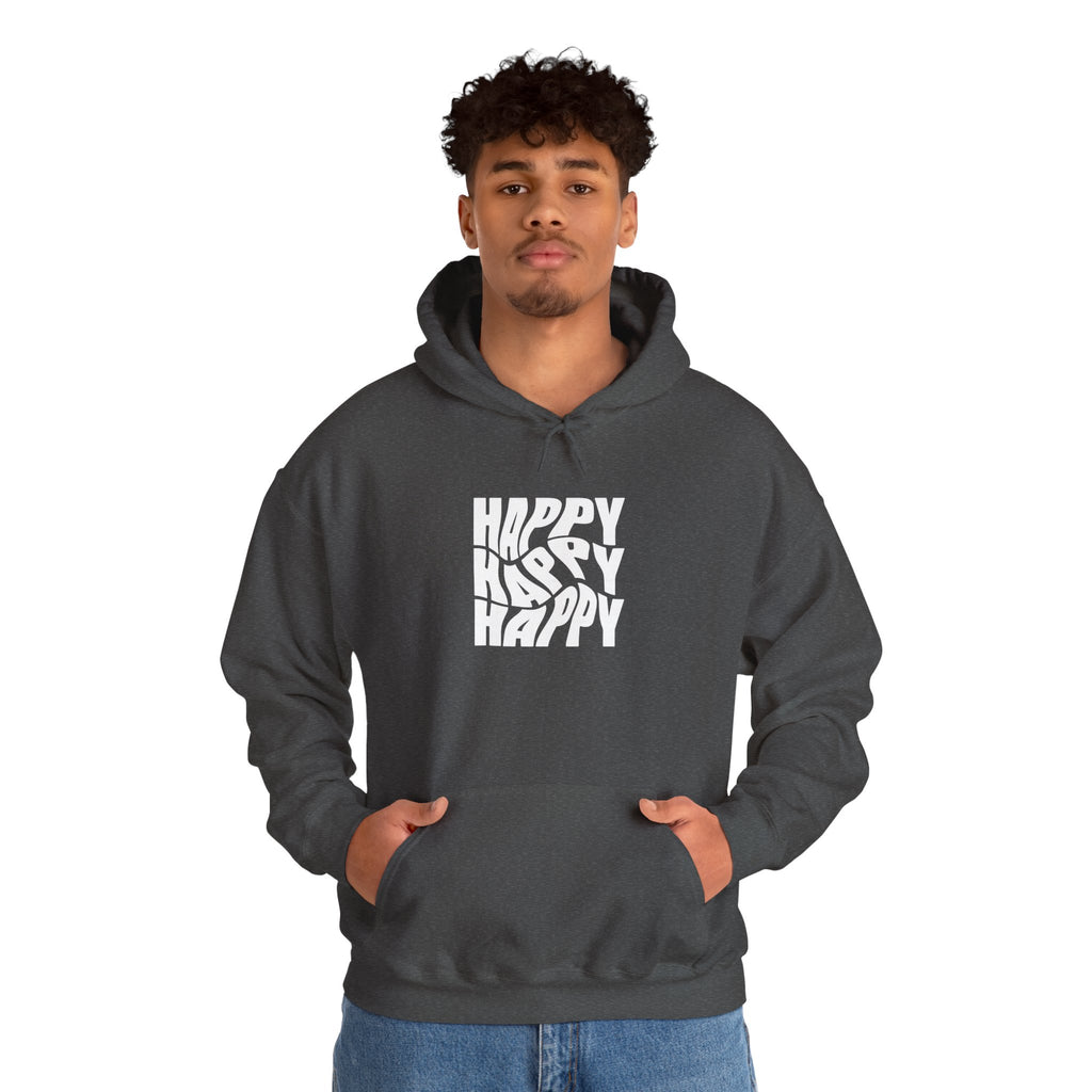 Happy Vibe Unisex Hoodie, Cozy Sweatshirt, Gift for Friends, Casual Wear, Birthday Gift, Everyday Comfort