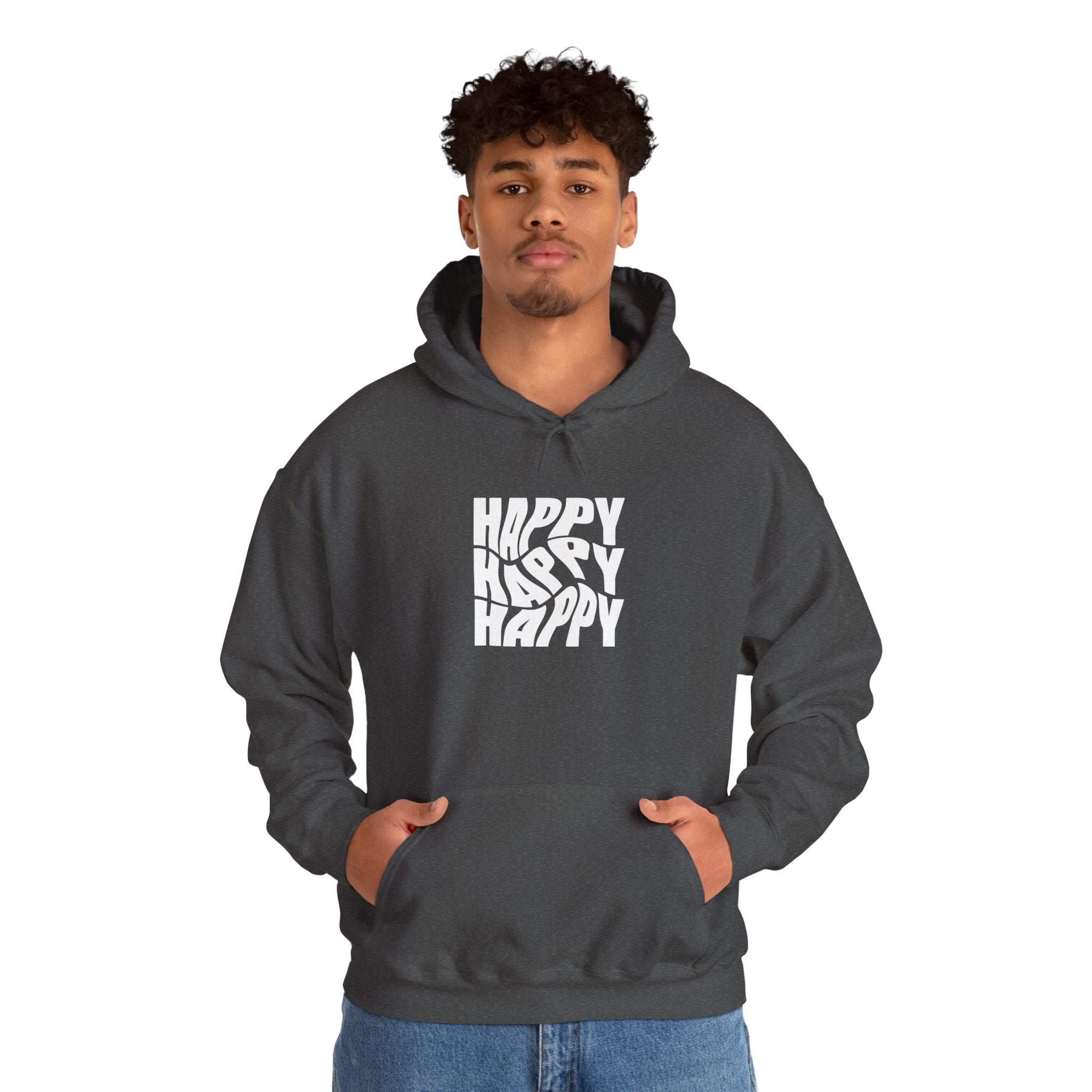 Happy Vibe Unisex Hoodie, Cozy Sweatshirt, Gift for Friends, Casual Wear, Birthday Gift, Everyday Comfort