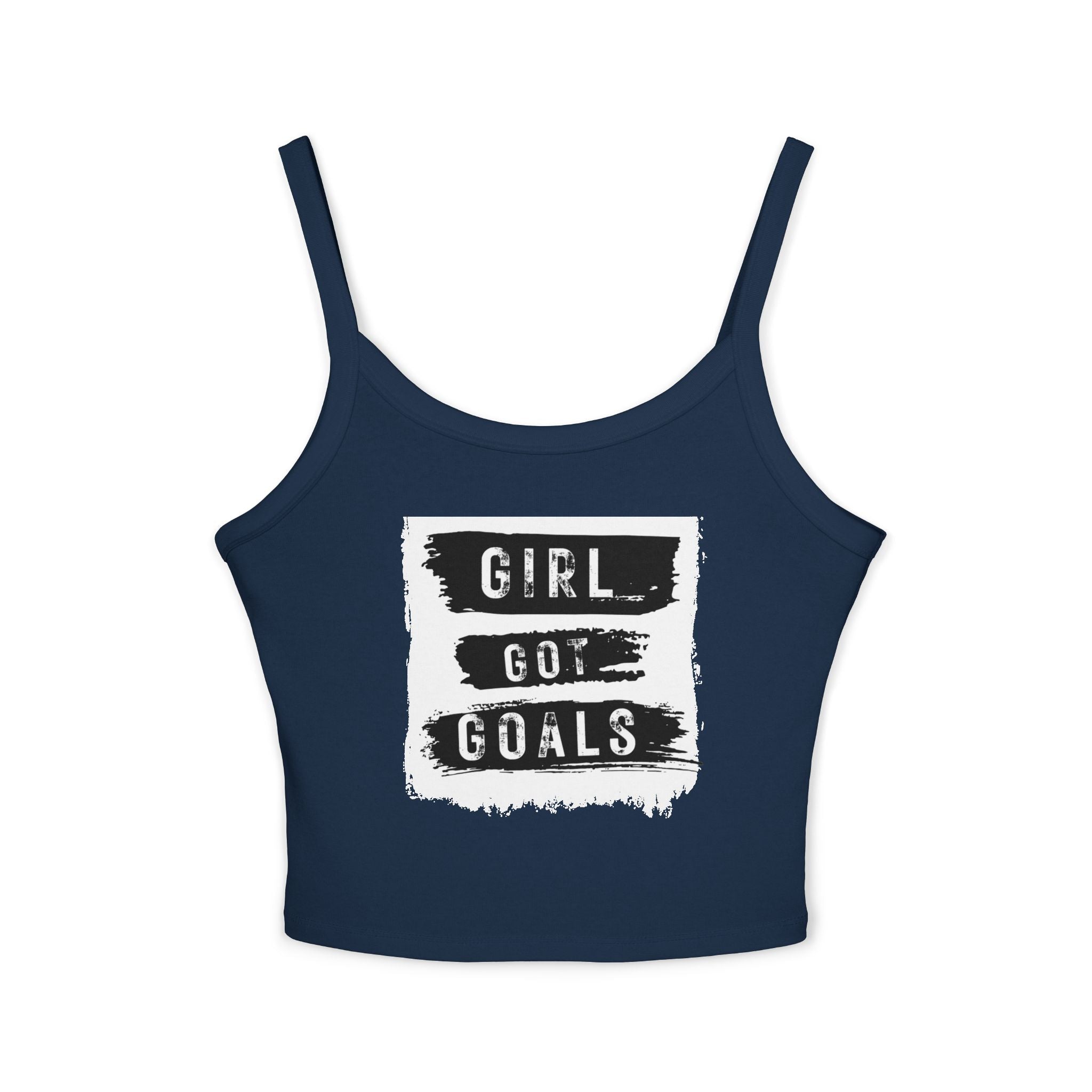 Empowering Women's Spaghetti Strap Tank Top - 'Girl Got Goals' - Motivational Summer Wear, Casual Outfit, Fitness Top, Trendy Apparel, [...]