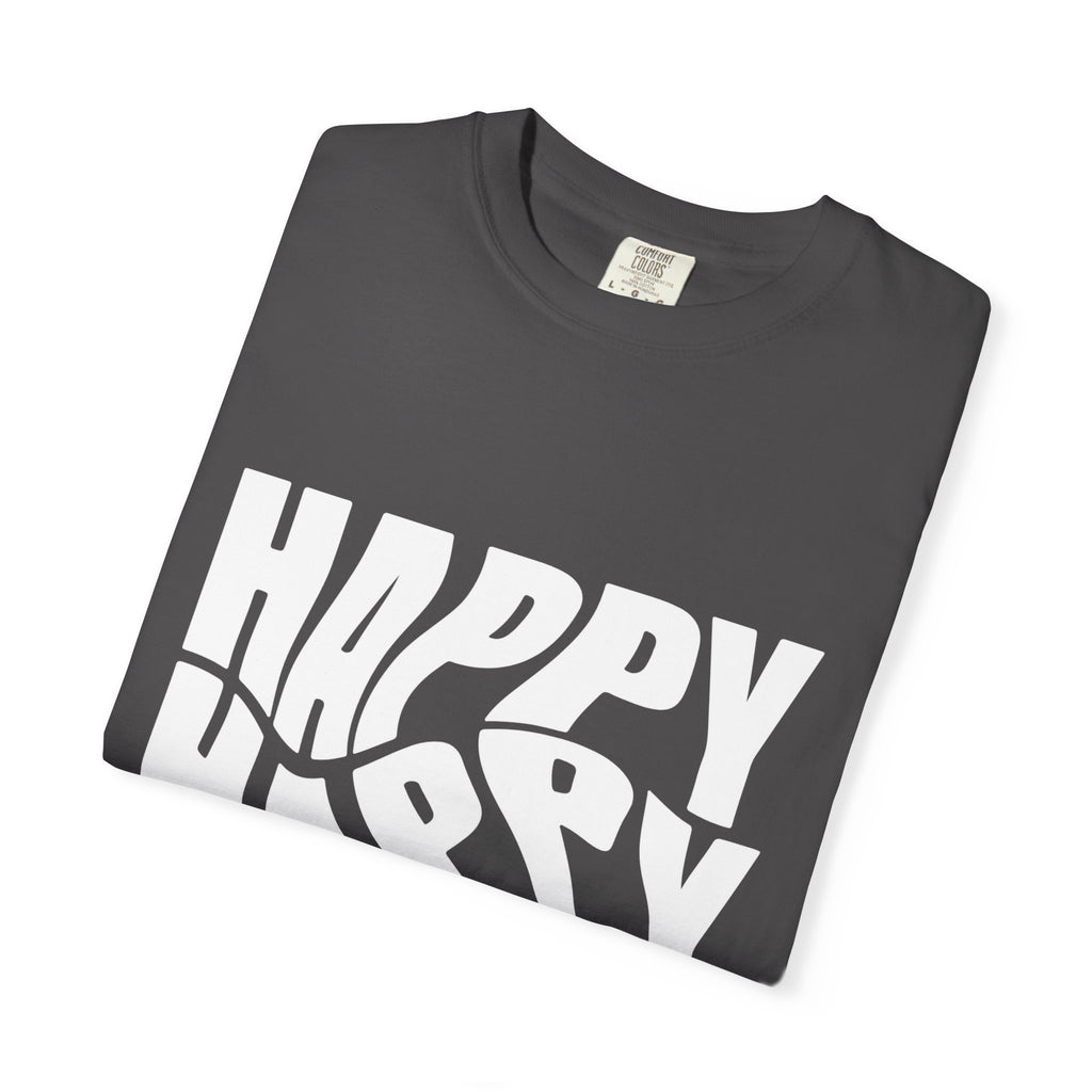 Happy Vibes Unisex Garment-Dyed T-shirt | Positive Affirmation Tee, Casual Wear, Gift for Friends, Summer Style, Comfort Apparel