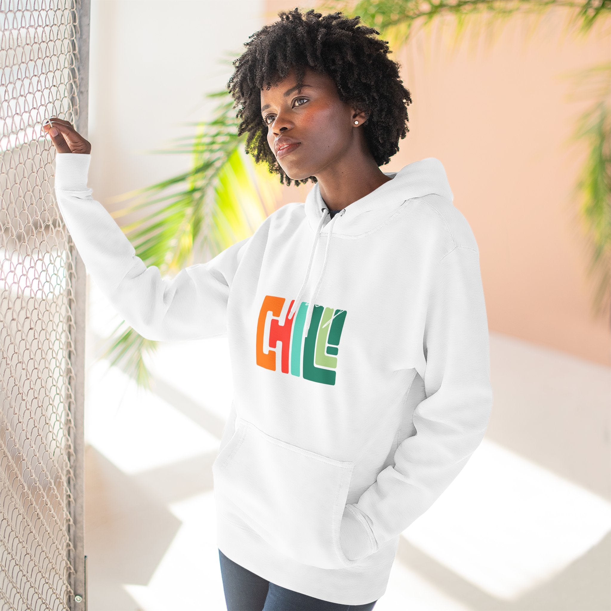 Chill Vibes Three-Panel Fleece Hoodie | Cozy Sweatshirt for Relaxation, Perfect for Gifts, Fashion, and Casual Wear