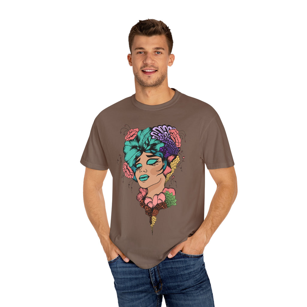 Floral Fantasy T-Shirt | Artistic Graphic Tee for Nature Lovers, Unique Gift, Casual Wear, Eco-Friendly Fashion