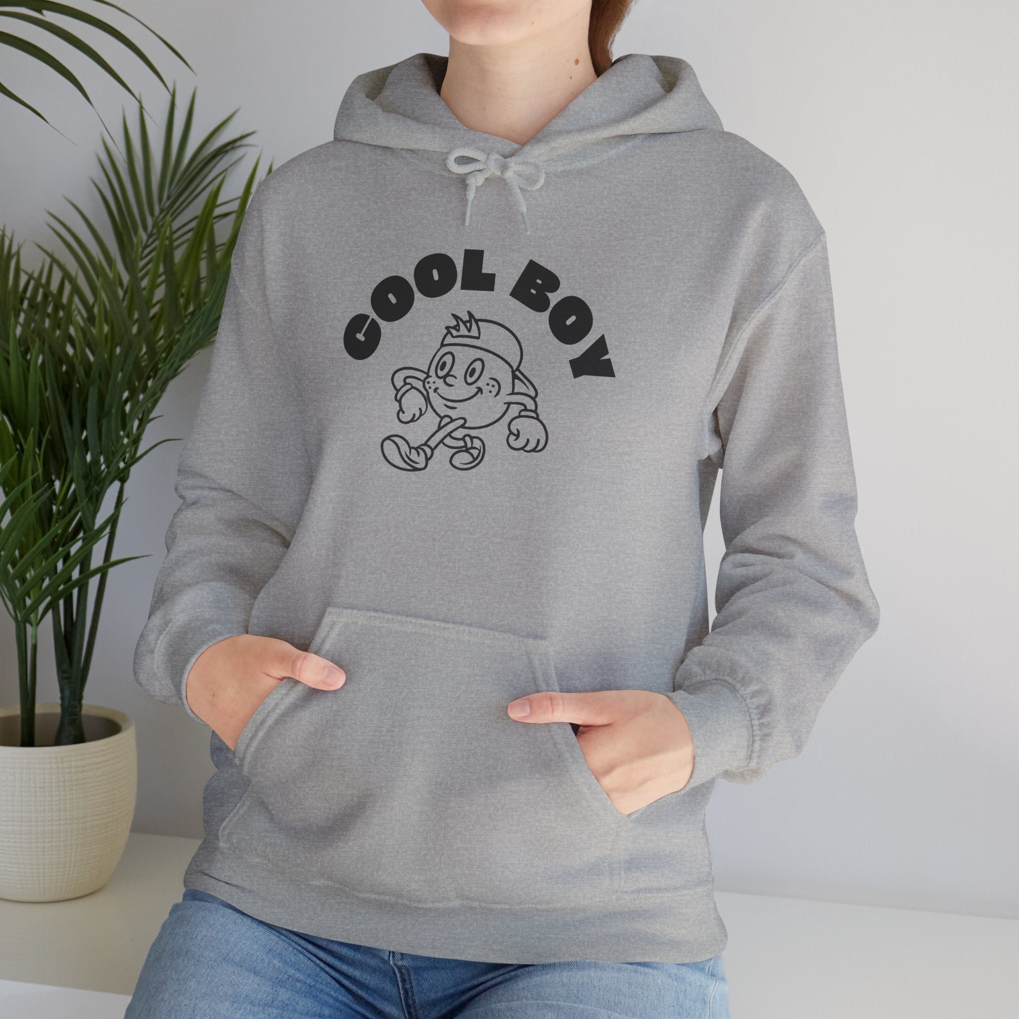 Cool Boy Unisex Hooded Sweatshirt, Casualwear for Teens, Gift for Him, Cozy Layering, Streetwear Style, Everyday Comfort