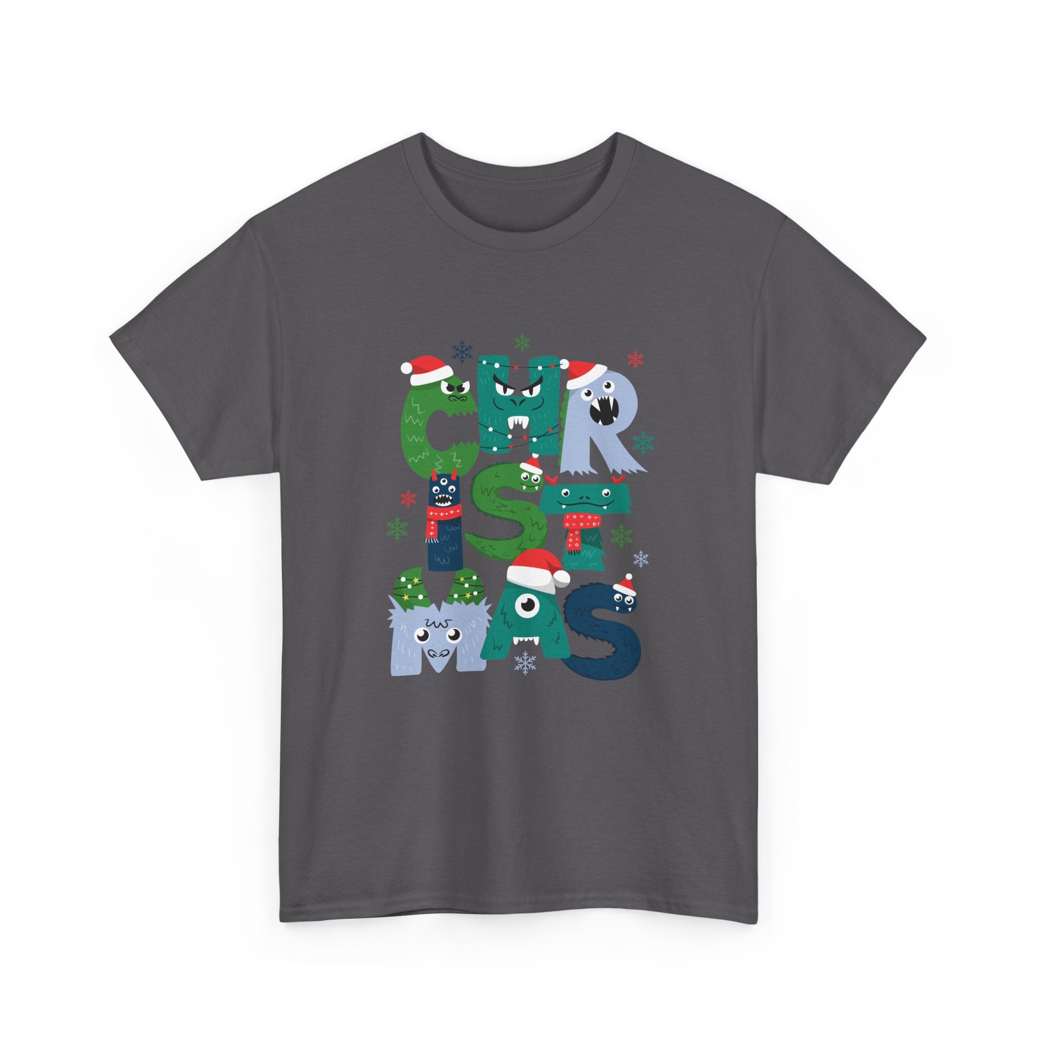 Christmas Graphic Tee — Cute Holiday "CHRISTMAS" Lettering T‑Shirt