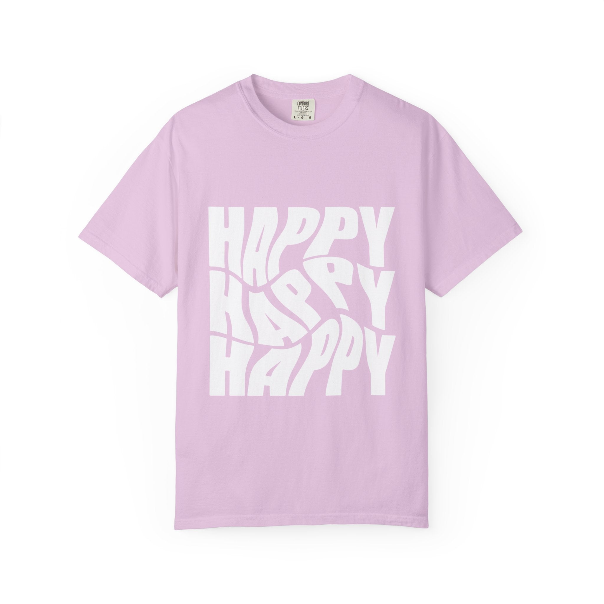 Happy Vibes Unisex Garment-Dyed T-shirt | Positive Affirmation Tee, Casual Wear, Gift for Friends, Summer Style, Comfort Apparel