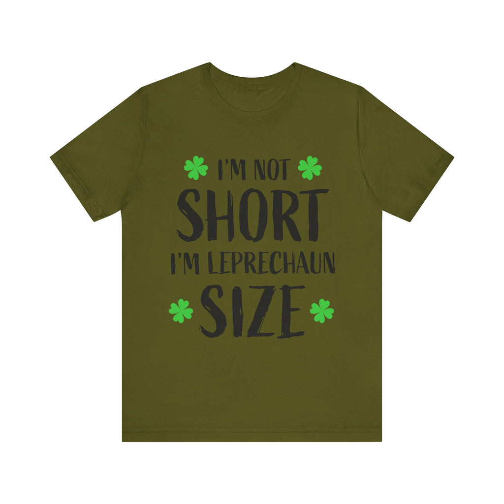 St. Patrick's Day Tee, Leprechaun Size Shirt, Unisex Graphic Tee, Funny Irish T-shirt, Short Stature Humor Apparel