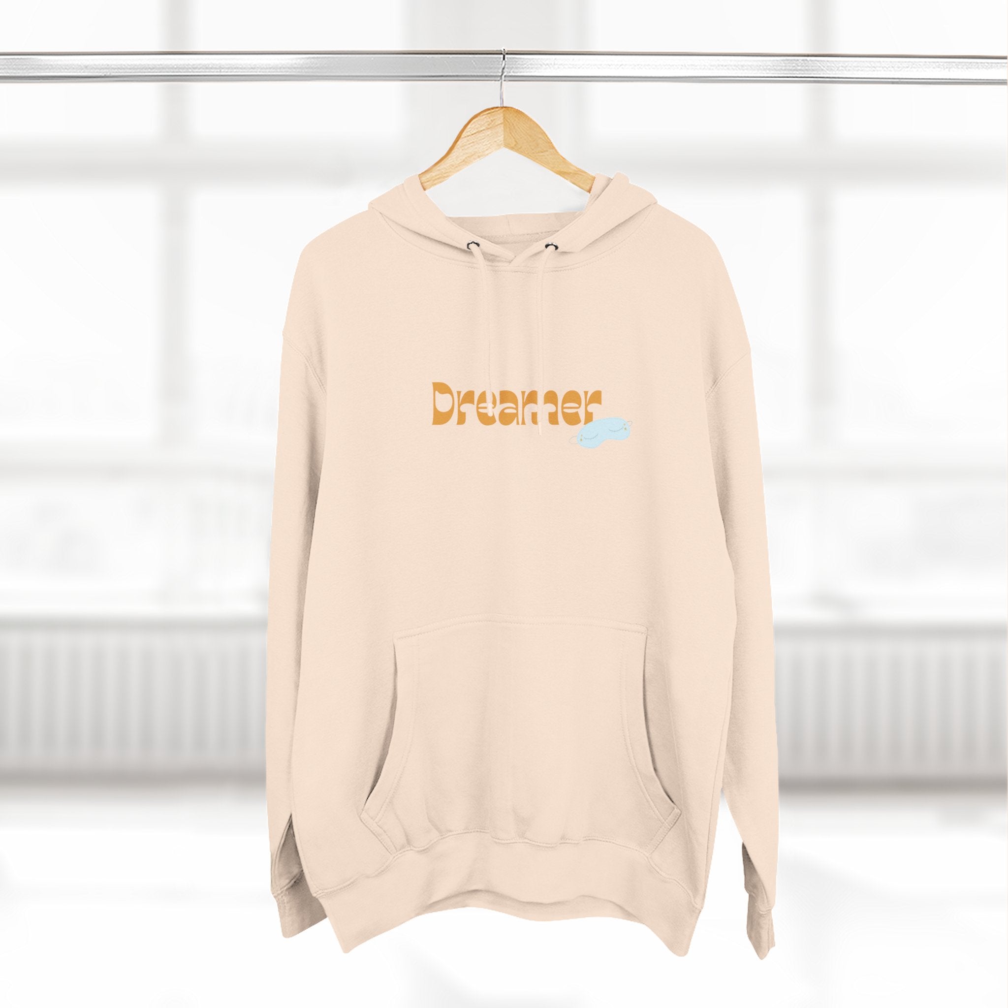 Dreamer Three-Panel Fleece Hoodie | Cozy Sweatshirt, Gift for Dreamers, Casual Wear, Inspirational Apparel, Everyday Comfort
